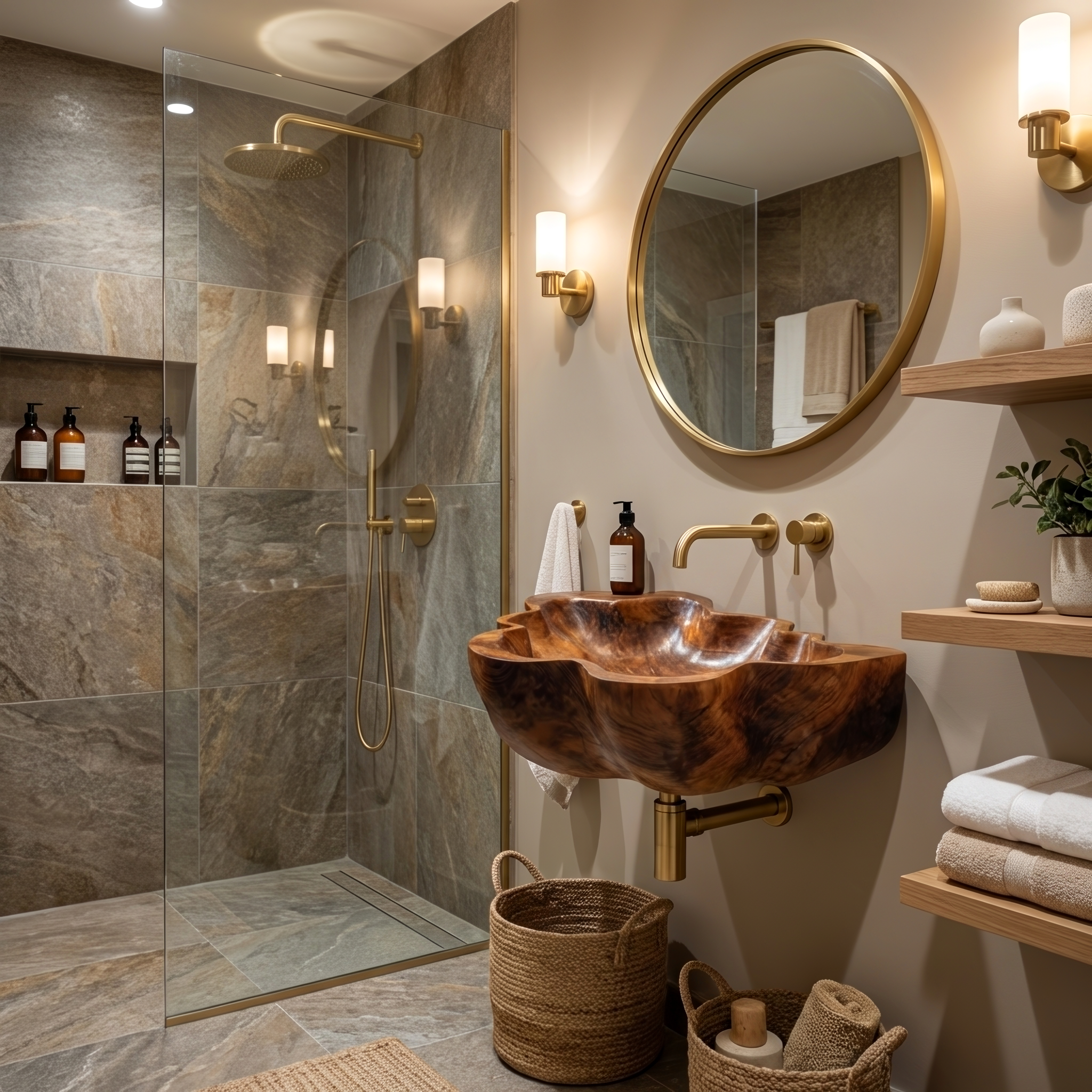 Handcrafted Live Edge Wood Basin For Unique Bedroom Vanity Decor SILDTTRVS034