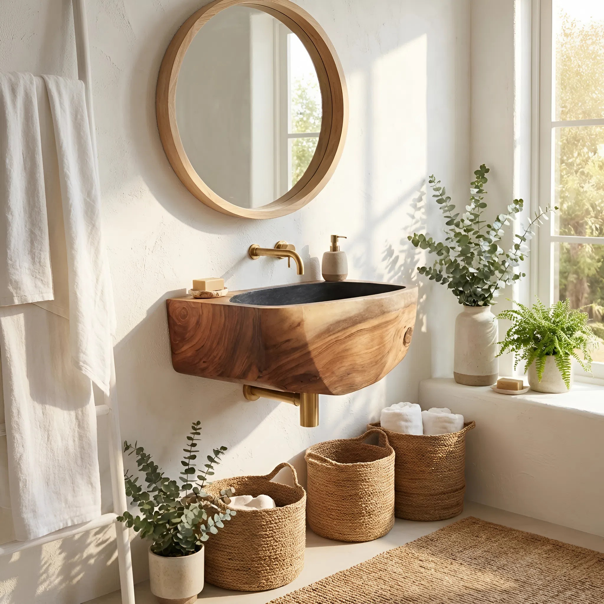 Modern Solid Wood Vanity Sink For Minimalist Bathroom Design SILDTTNVS032