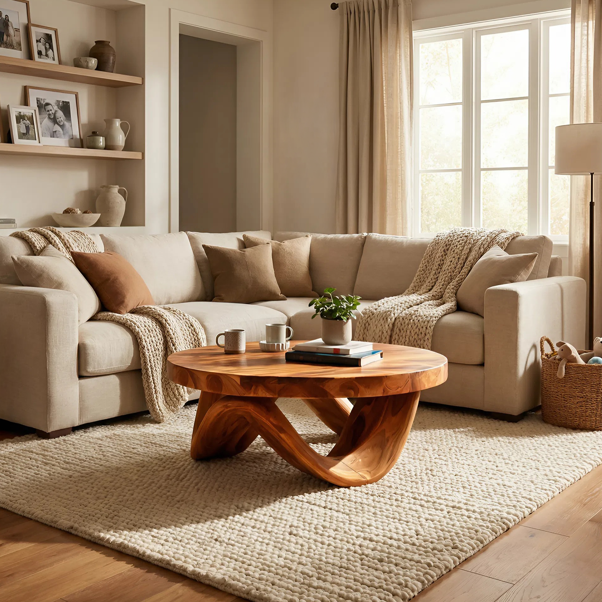 Modern Sculptural Coffee Table With Curved Base For Living RTTHTTCF041