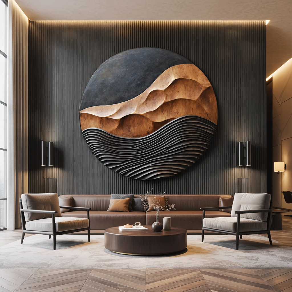 Rustic 3D Wood Wall Art For Entryway Wall Panel Design SILDTTNWA014