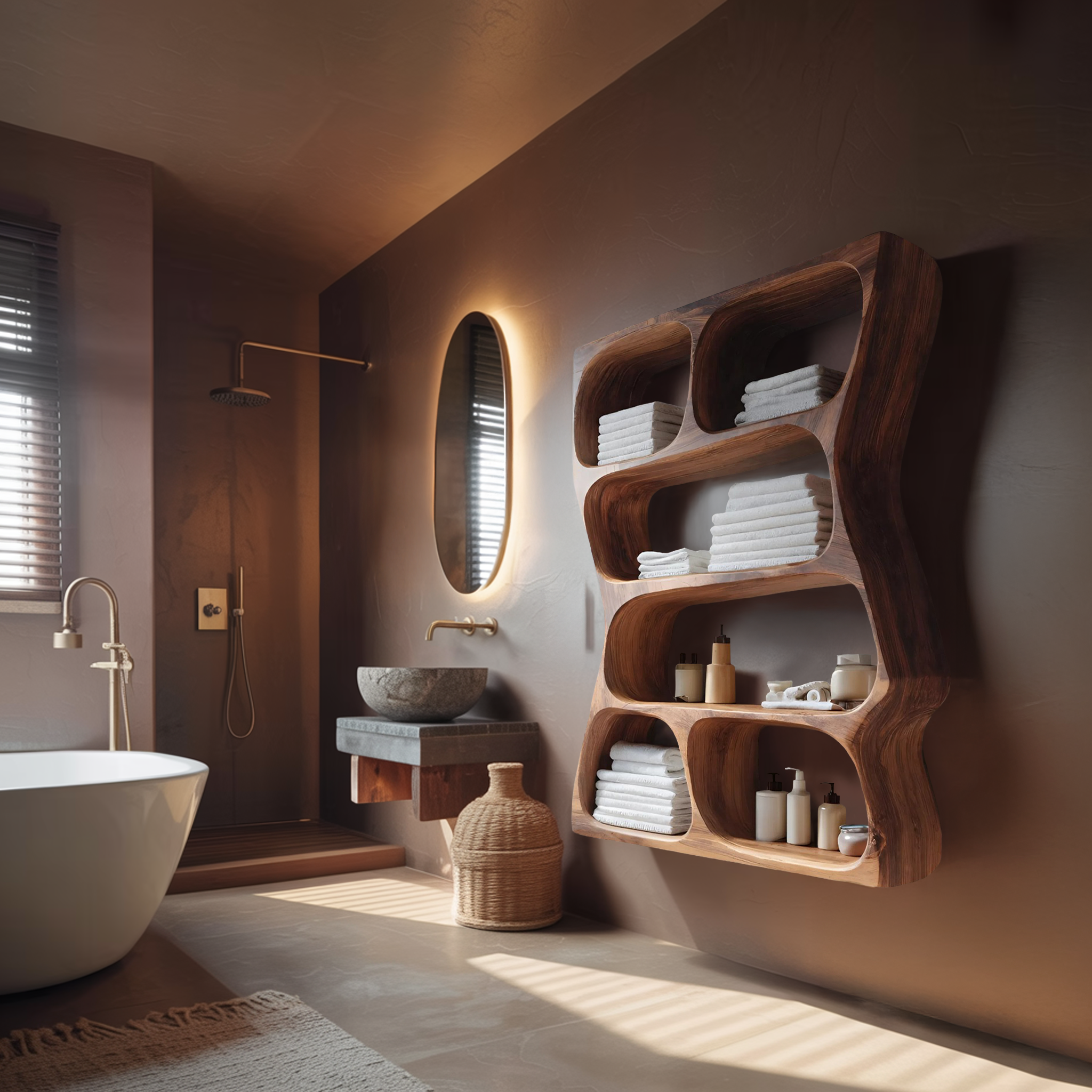Modern Wall Mounted Bathroom Shelf For Bathroom Decor RTTHHNBAS006