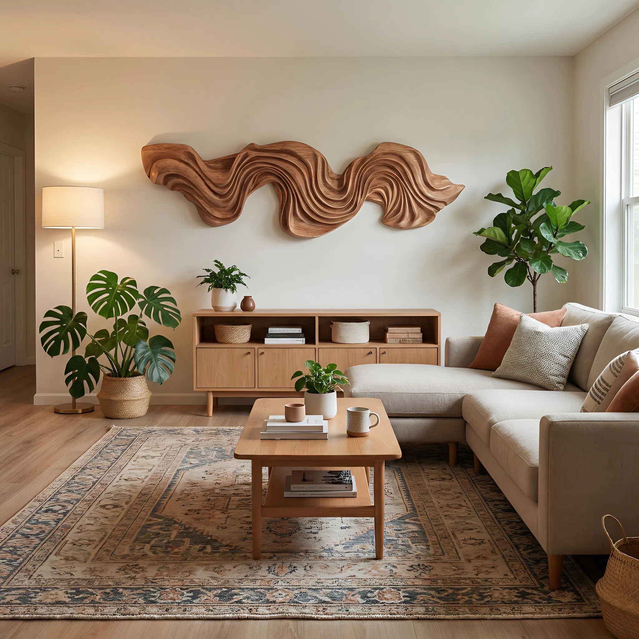 Artisan Vertical Wave Wall Sculpture For Home RTTHHNWA092