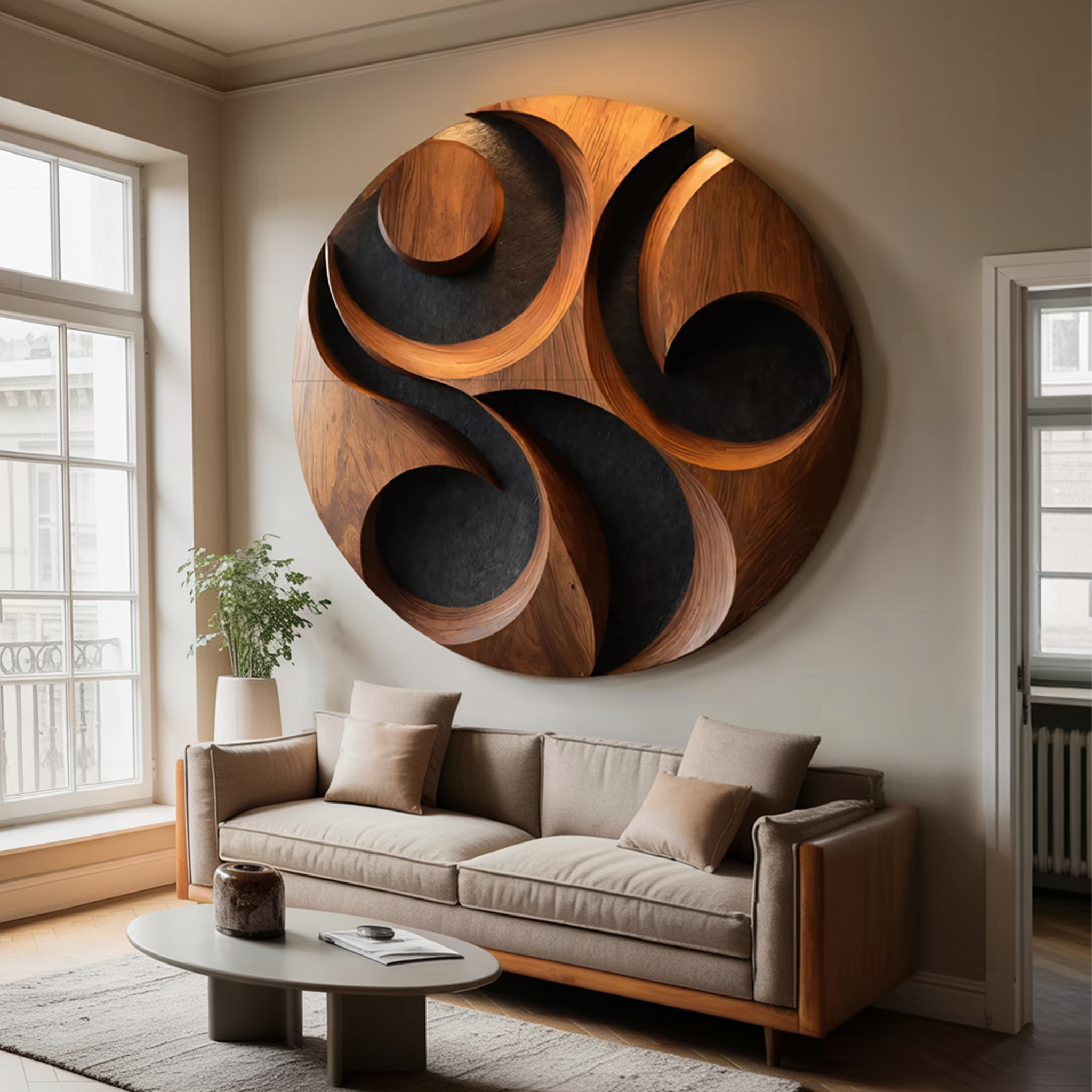 Organic Carved Wall Art For Luxury Living Spaces RTTHTTWA076