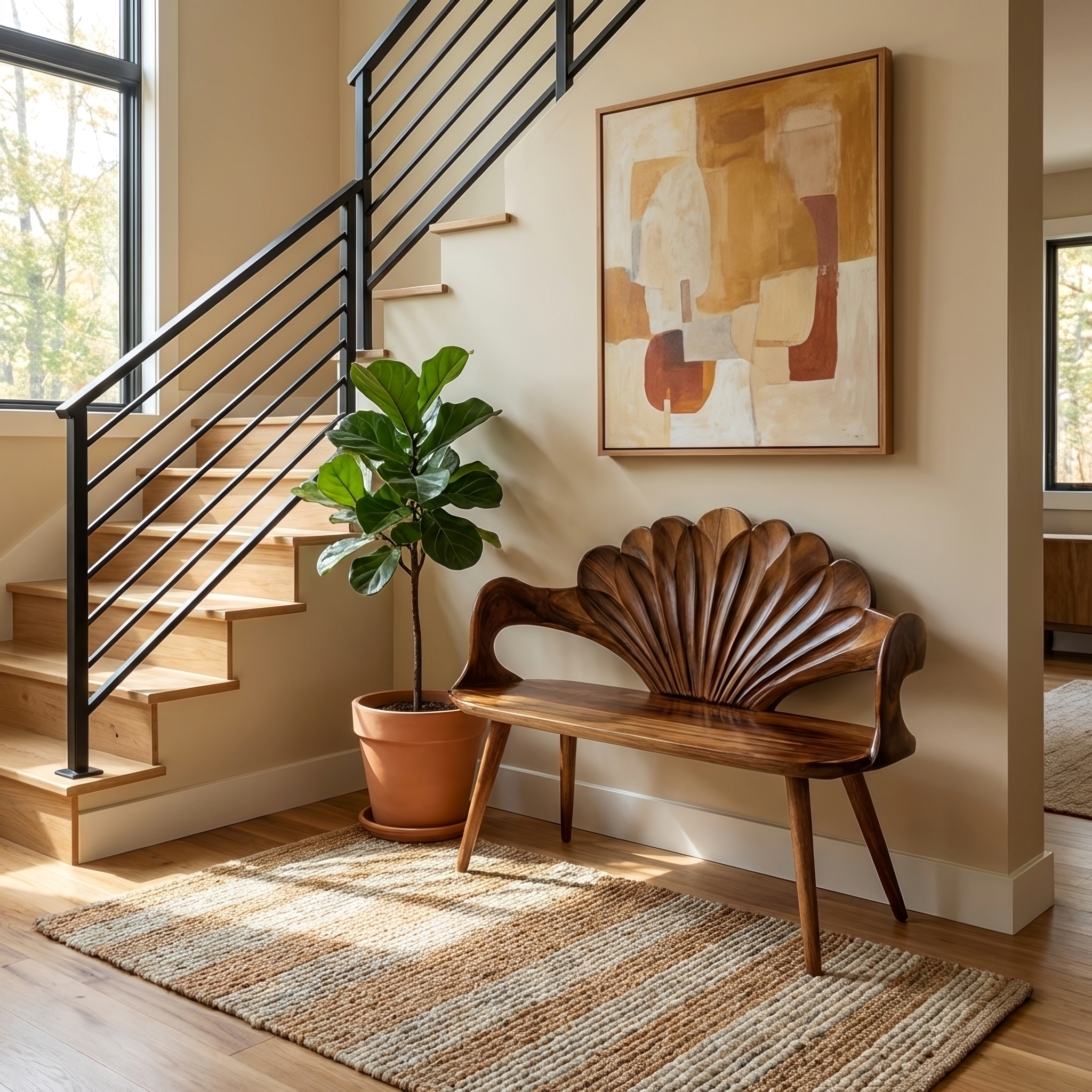 Rustic Natural Wood Bench For Entryway And Hallway SILDTTRBEN039