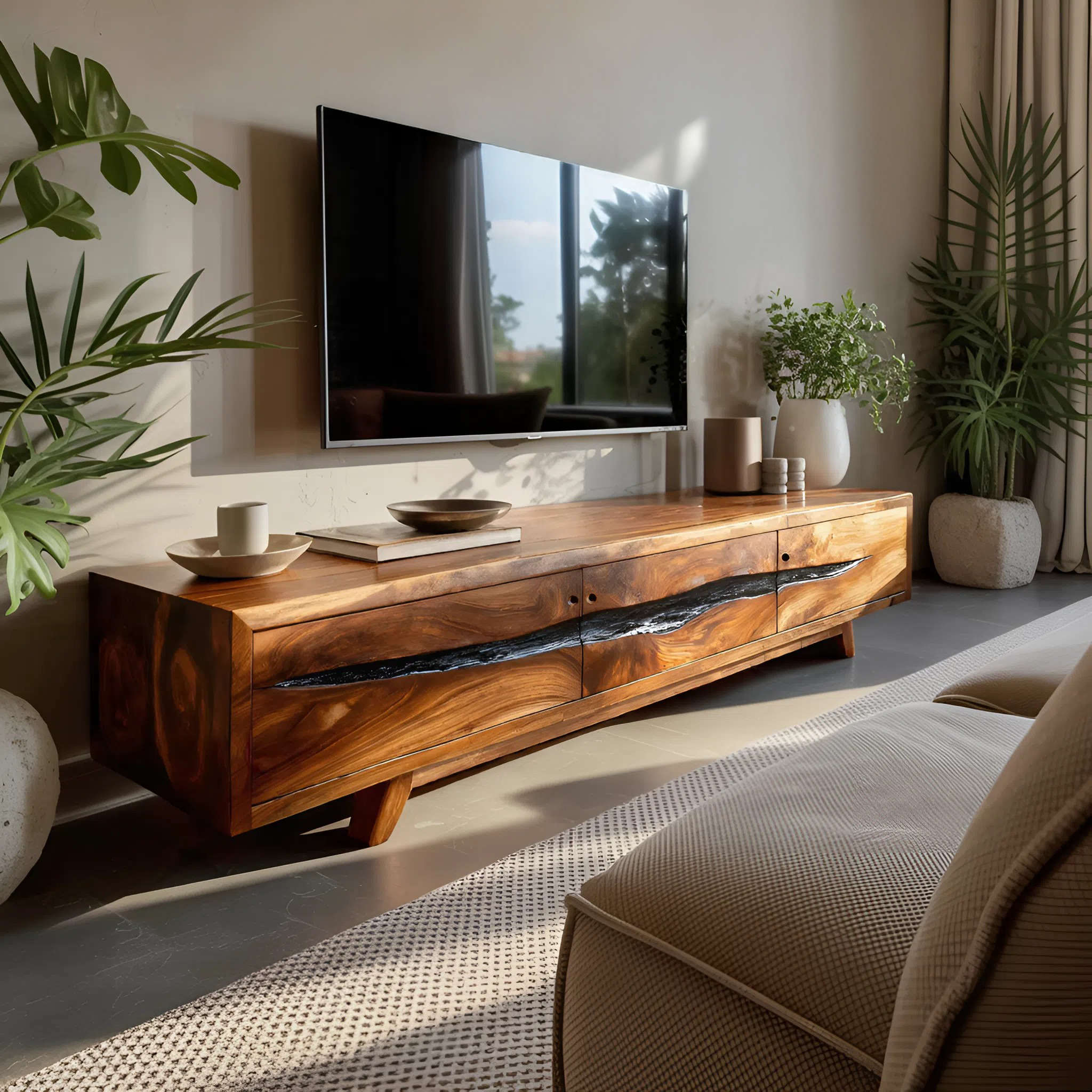 Farmhouse Solid Wood TV Console For Bedroom Design SILDTTNTVC087