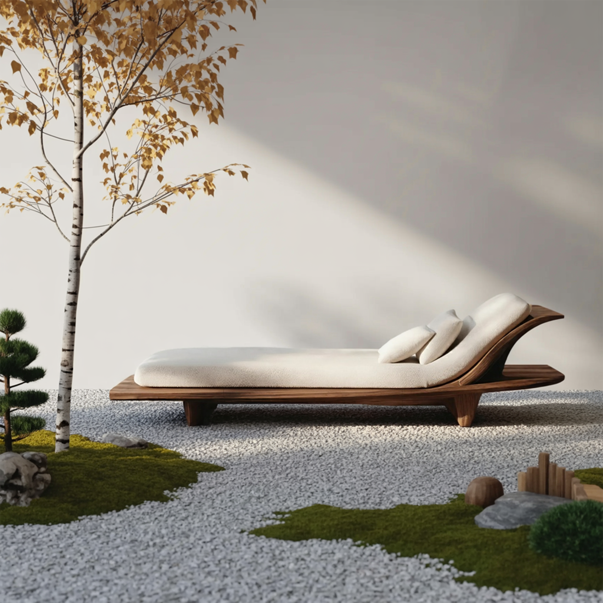 Rustic Solid Wood Garden Daybed For Bedroom Furniture Decoration SILDTTNDB019