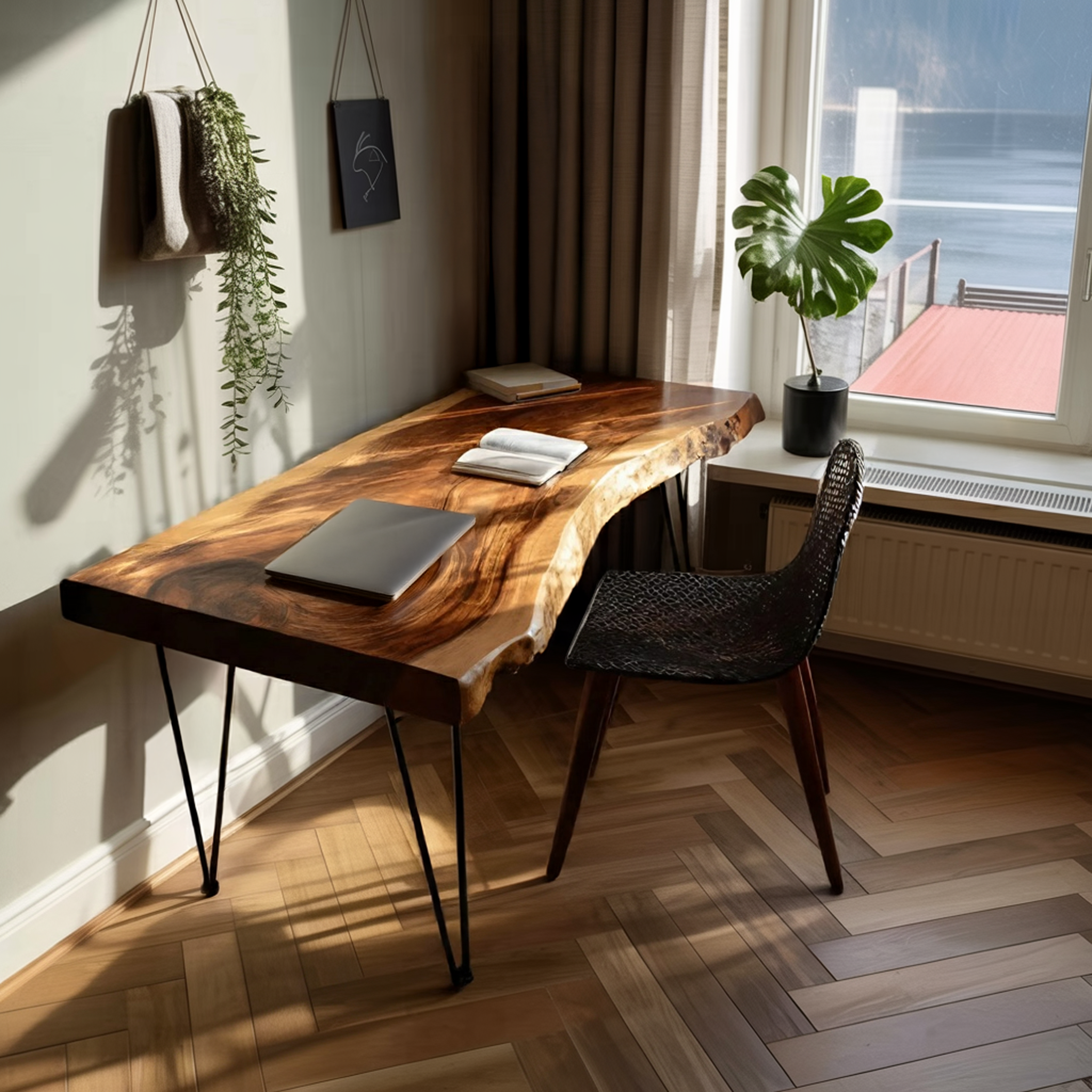 Handcrafted Live Edge Desk For Living Room Style SILDTTNDE015
