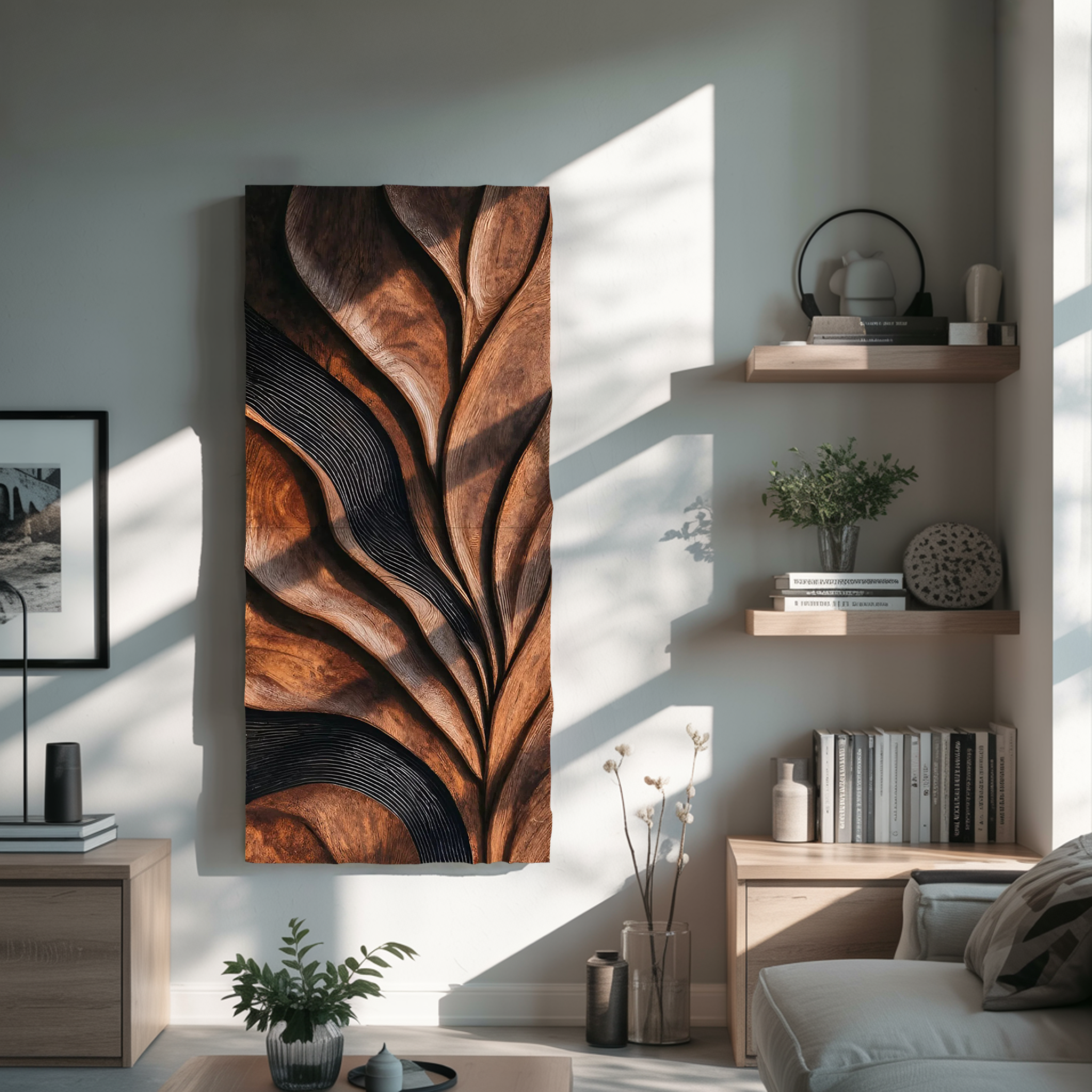 Modern Sculpted Feather Wall Art For Living Room RTTHHNWA114