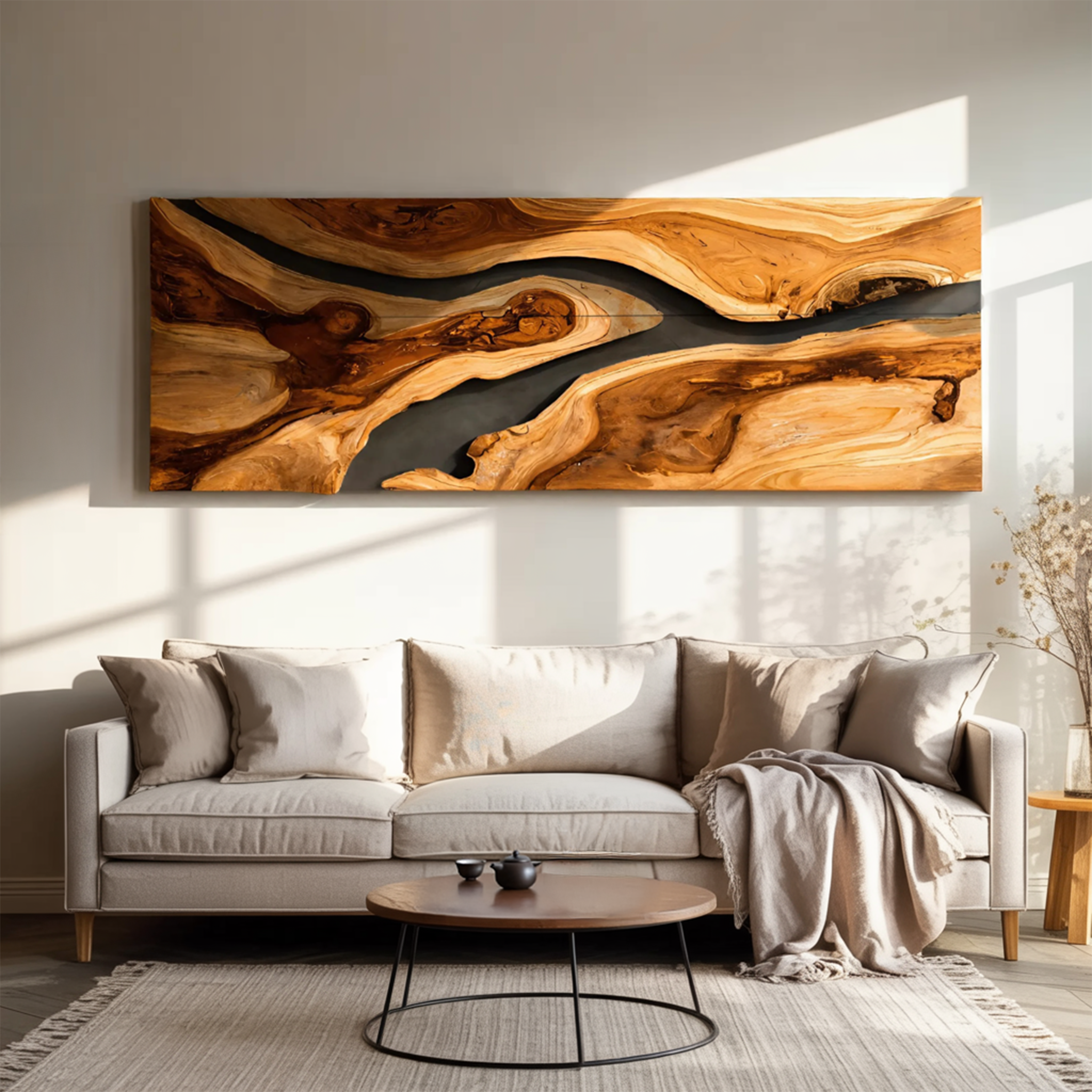 Modern Wall Art Flowing Abstract Design For Living Room RTTHTTWA057