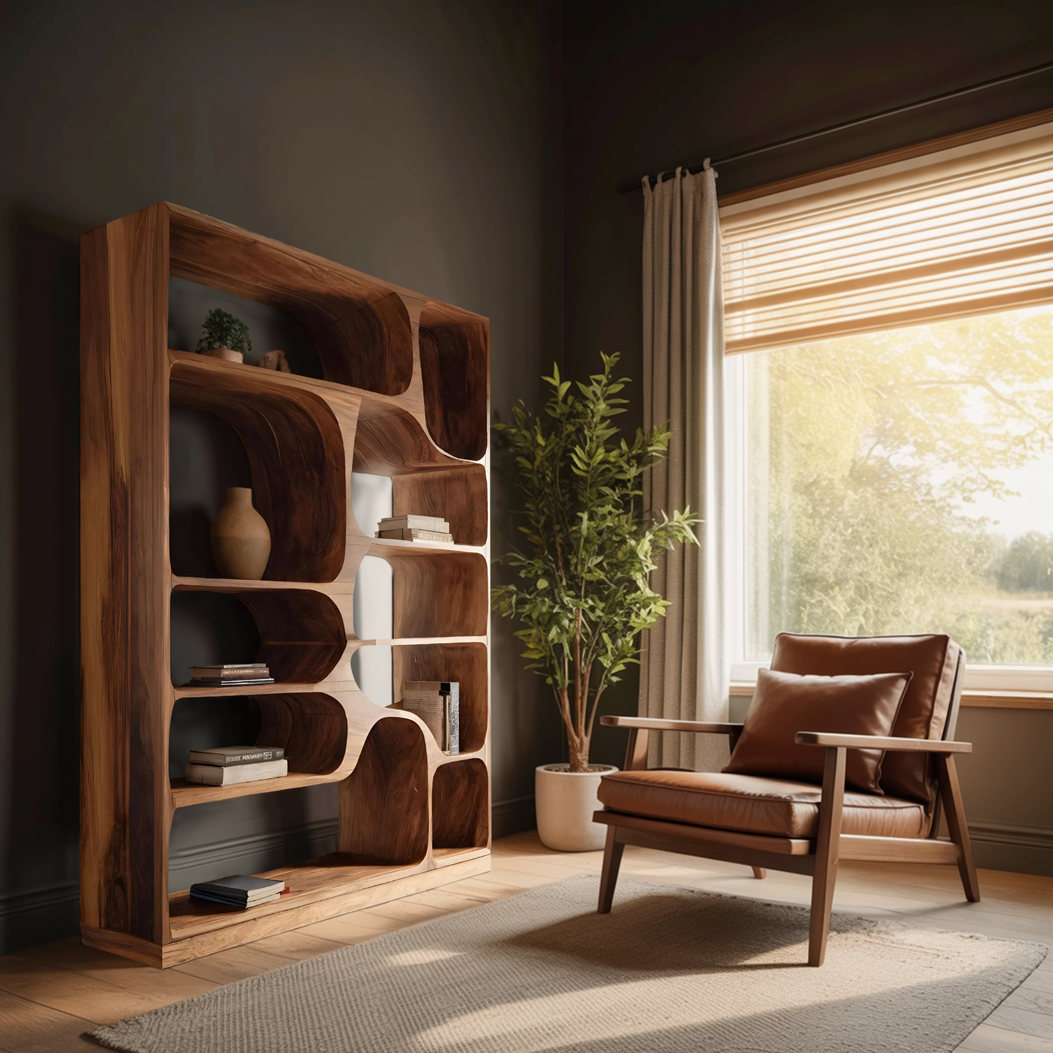 Artistic Bookcase For Living Room Or Bedroom RTTHHNBS085