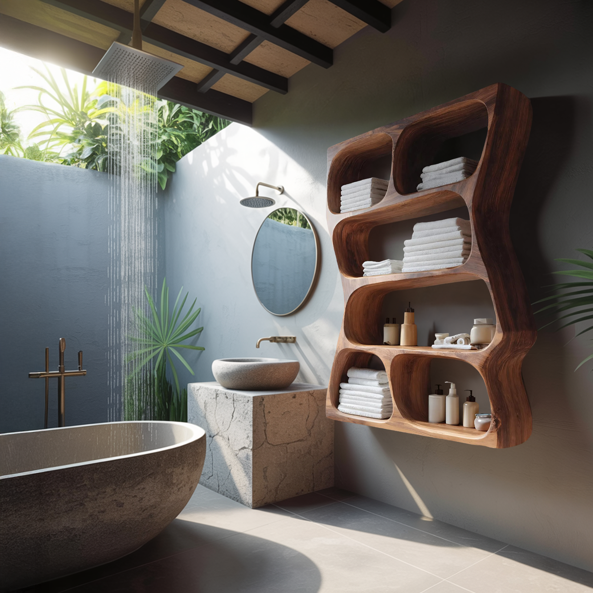 Modern Wall Mounted Bathroom Shelf For Bathroom Decor RTTHHNBAS006
