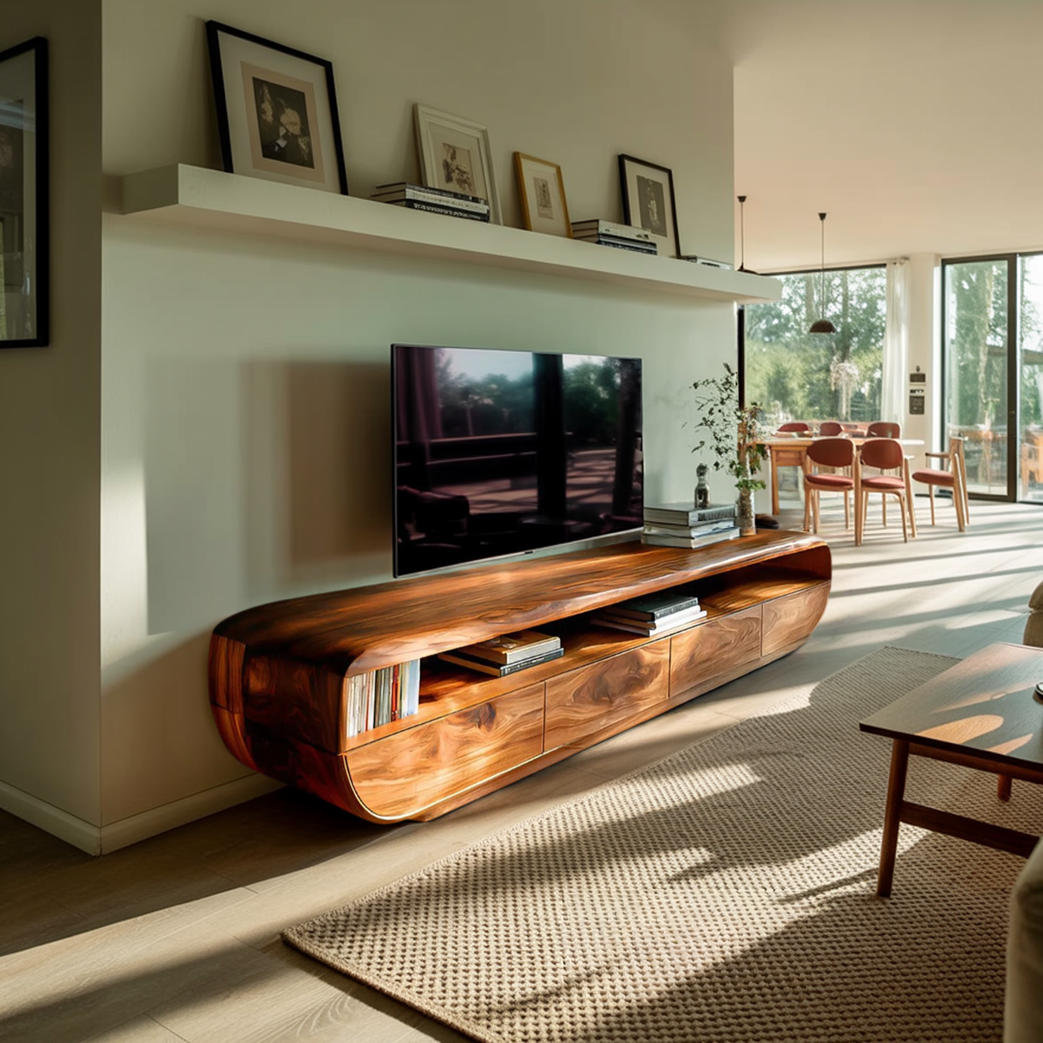 Handcrafted TV Cabinet Design Spacious Drawers For Living RTTHTTTVC066
