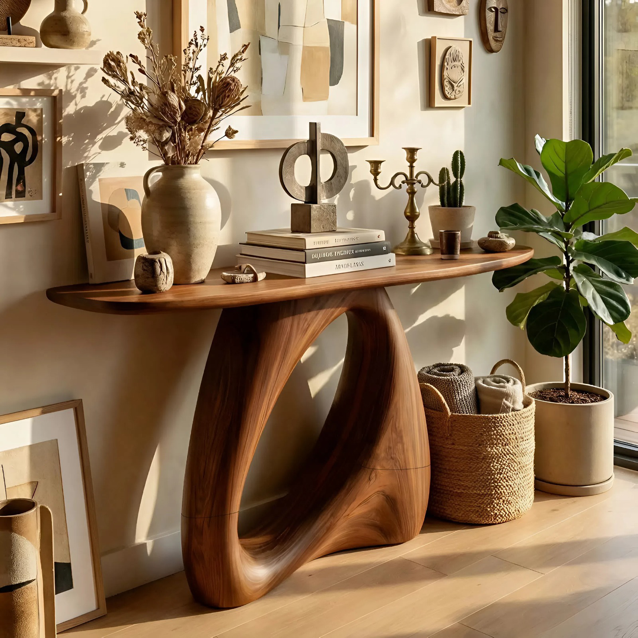 Mid Century Live Edge Console Table Organic Modern For Living Room Decor SILDTTNCS094