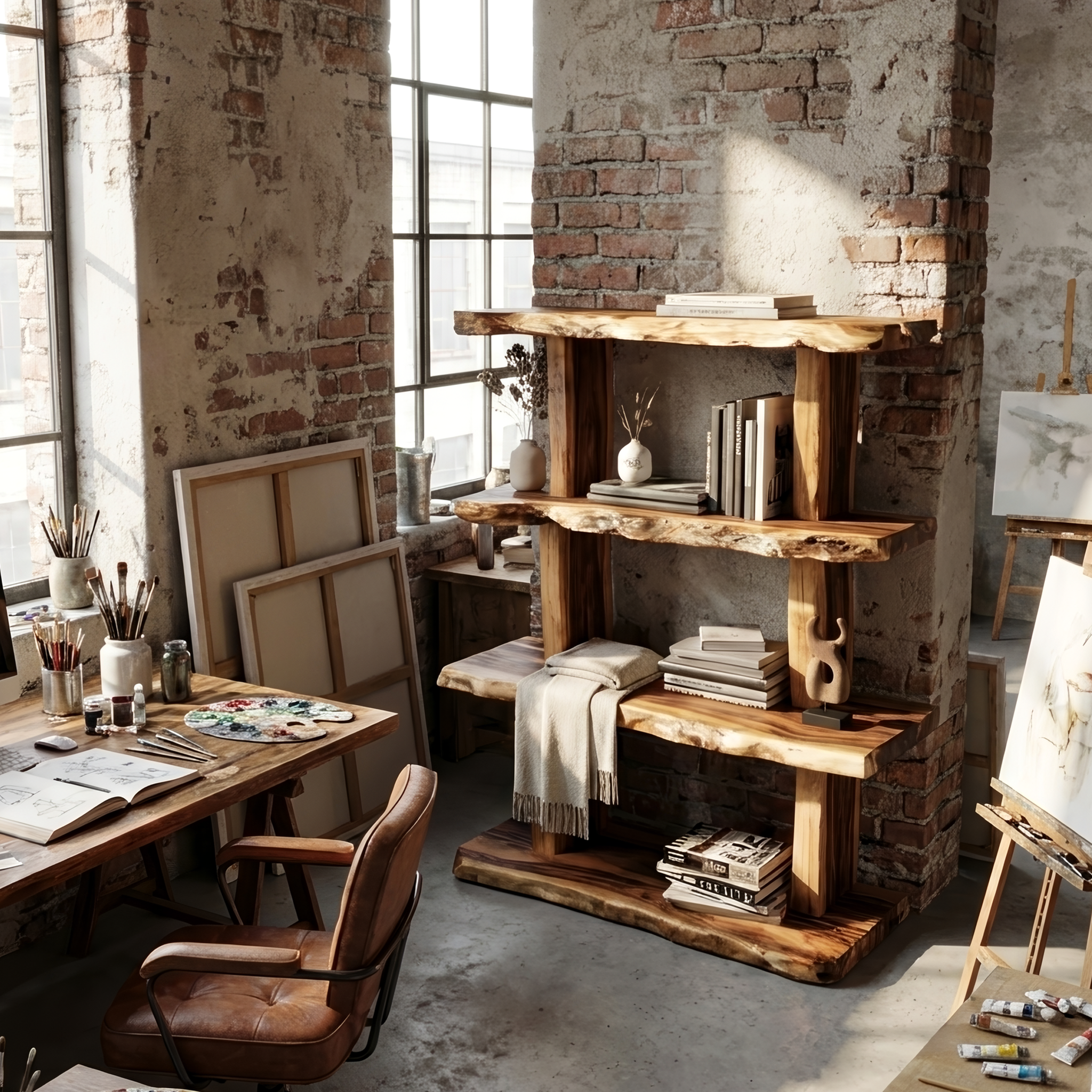 Contemporary Wood Bookshelf For Living Room Storage And Modern Decor SILDTTNFGS007