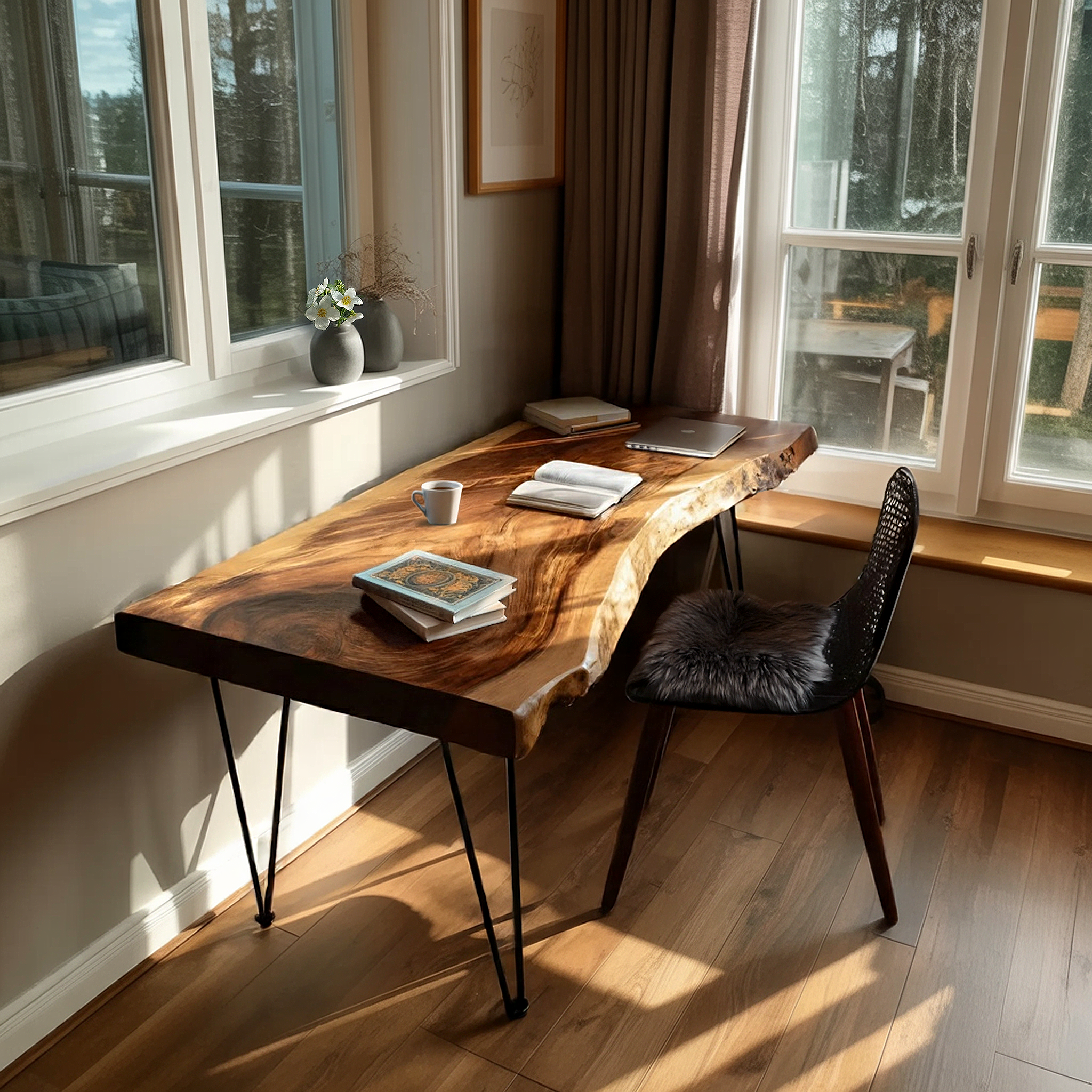 Handcrafted Live Edge Desk For Living Room Style SILDTTNDE015