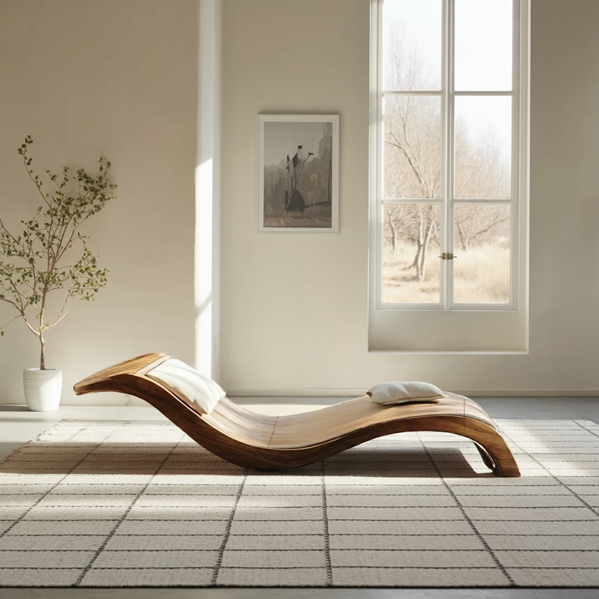 Mid Century Handcrafted Wooden Daybed For Living Room Furniture SILDTTNDB023