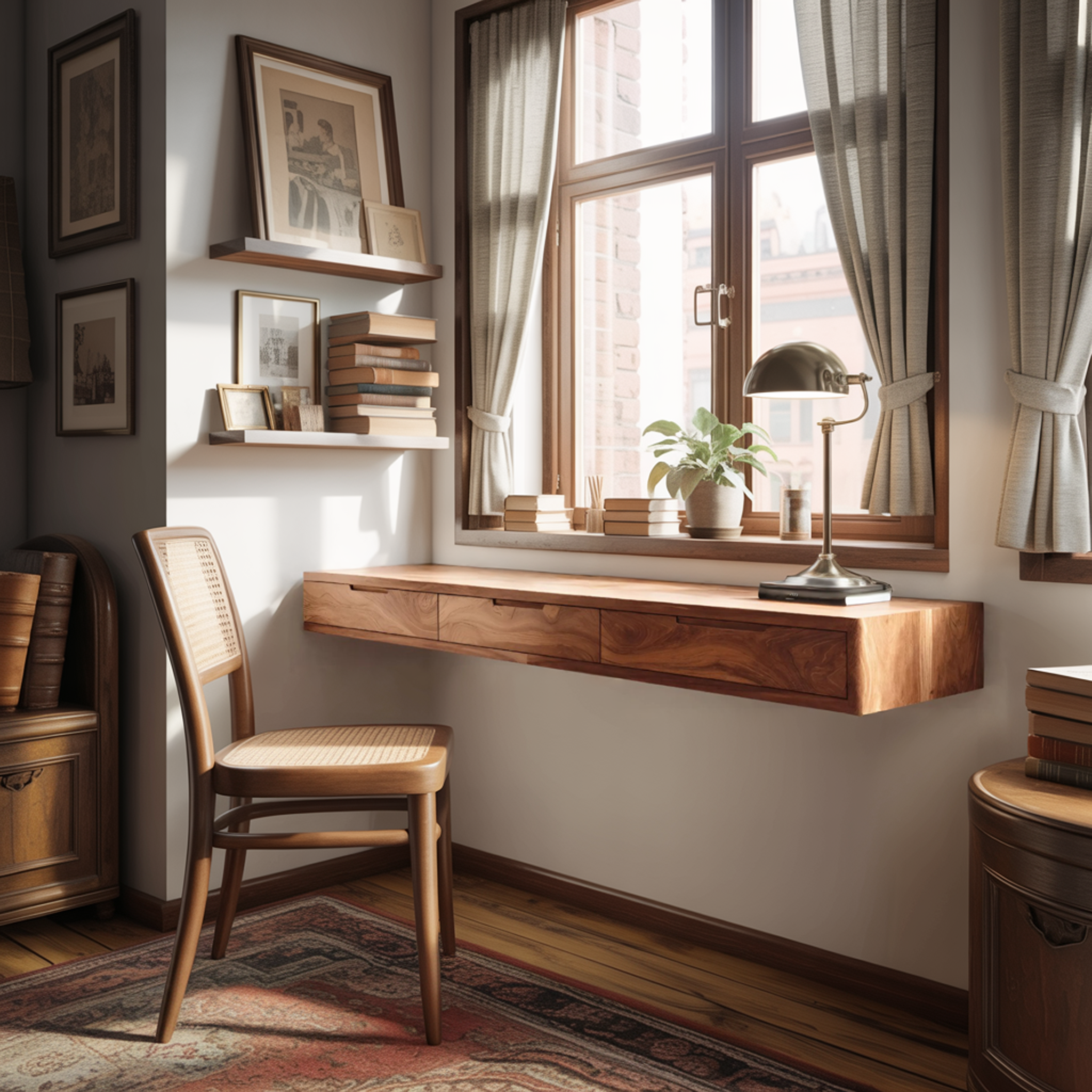 Modern Floating Desk With Drawers For Home Office SITHHNFLD013