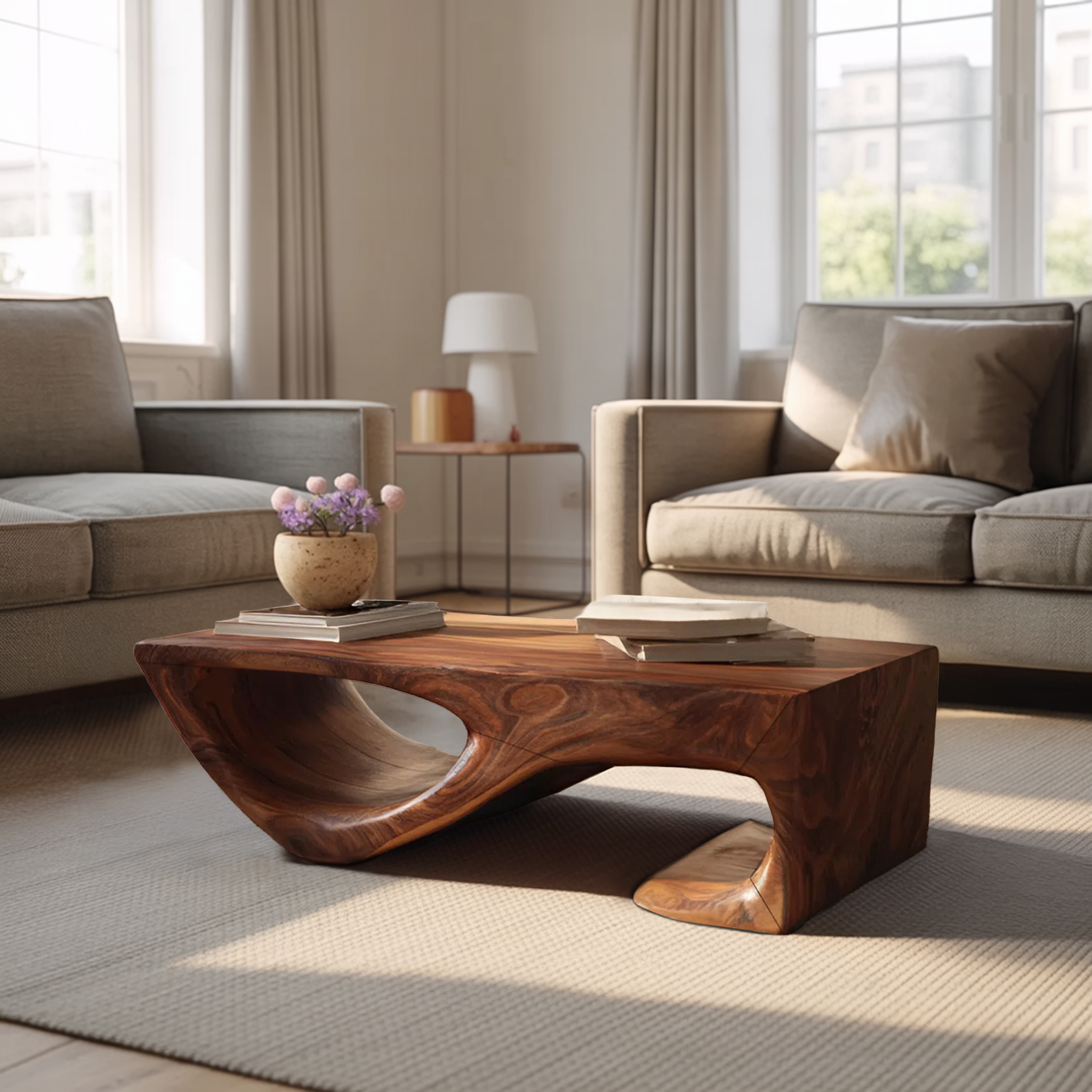 Minimal Curved Coffee Table For Living Room RTTHHNCF047