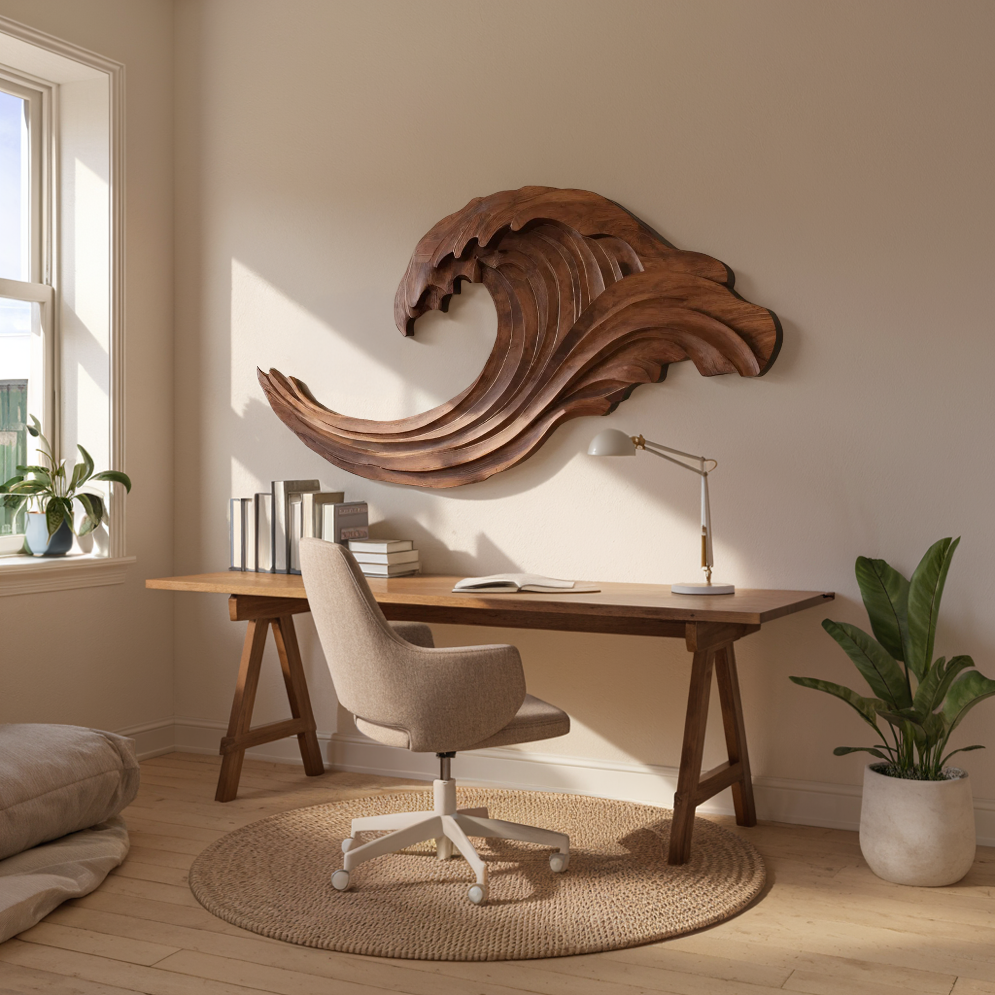 Abstract Ocean Wave Wall Sculpture For Living Room RTTHHNWA086