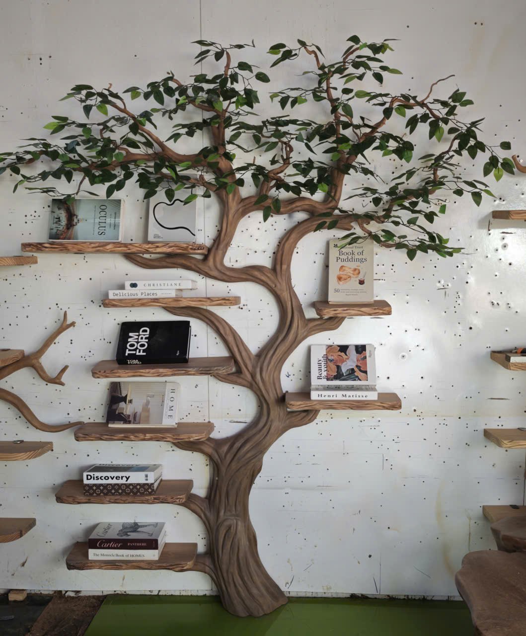 Handcrafted Tree Bookshelf Living Room Interior Sculptural Wall Display SINLKITB672