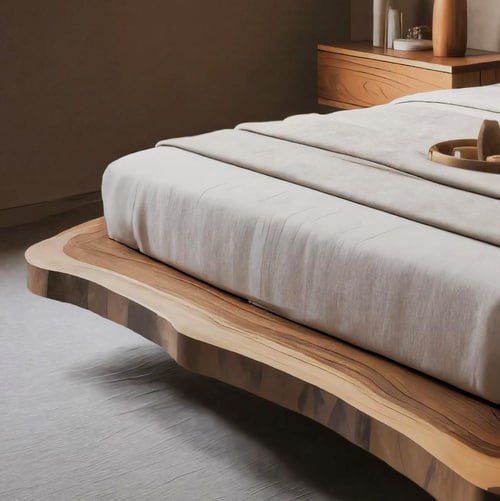 Contemporary Live Edge Bed Frame For Master Bedroom