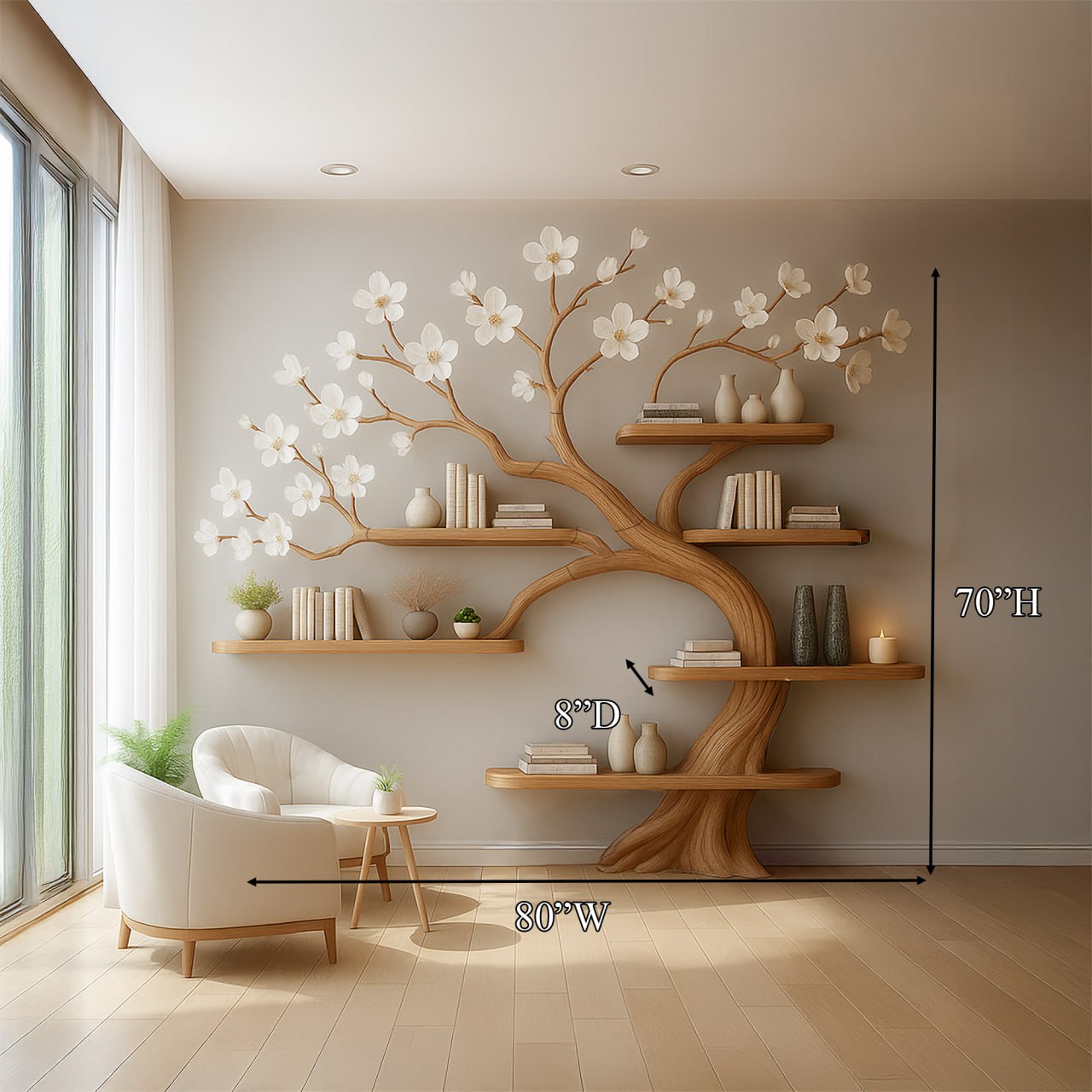 Rustic Tree Branch Shelf Nursery Kids Room SINLSATB227