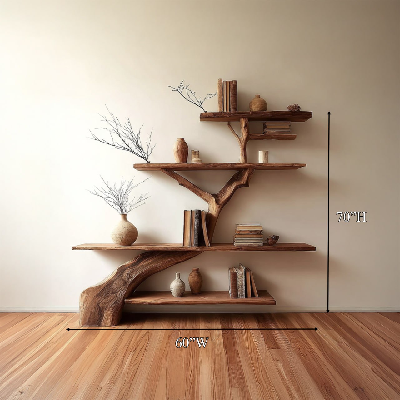 Rustic Tree Shelf Entry Living Room SINLSATB217