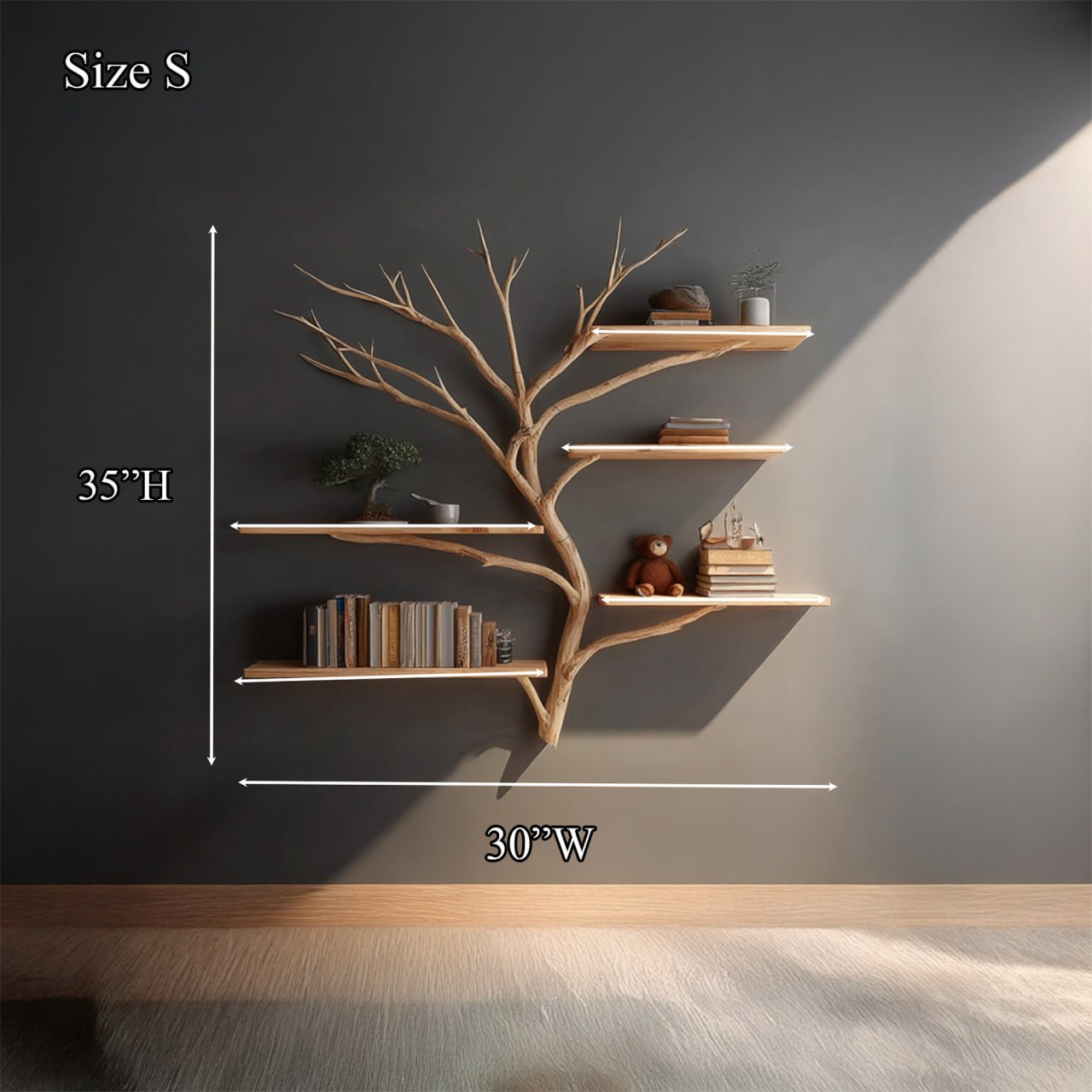 Midcentury Tree Bookshelf Study Room SINLSATBS031