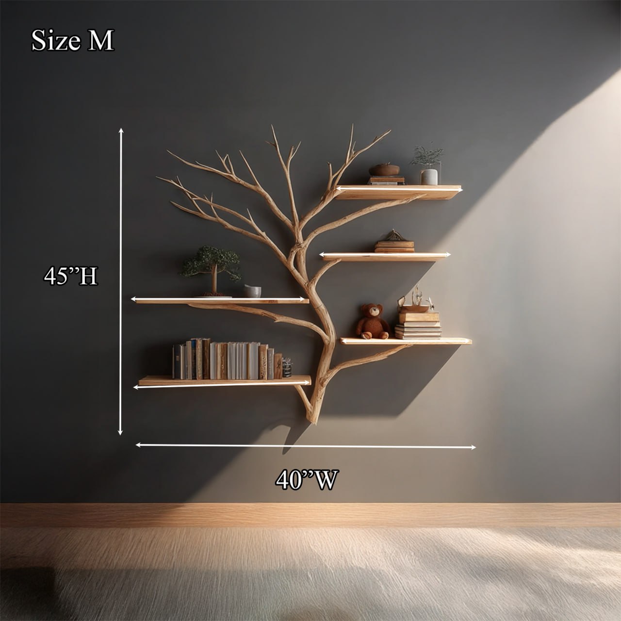 Midcentury Tree Bookshelf Study Room SINLSATBS031