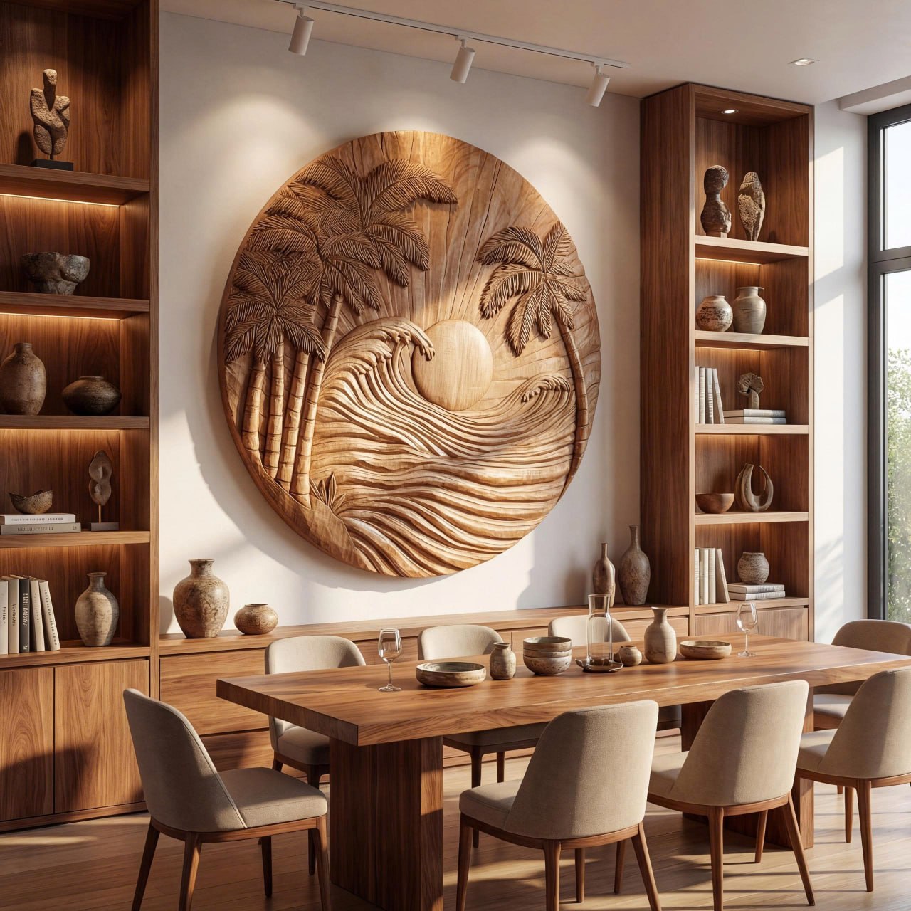 Floral Wooden Wall Sculpture For Elegant Botanical Home Decor SILDTTRWA069
