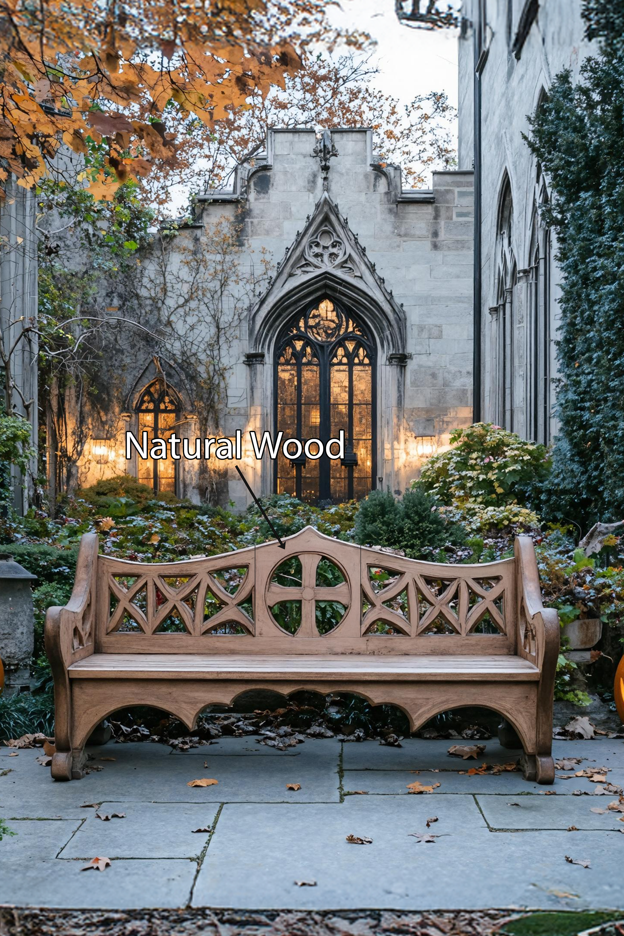 Rustic Live Edge Outdoor Bench For Garden And Patio Decoration SILDTTNHOB013