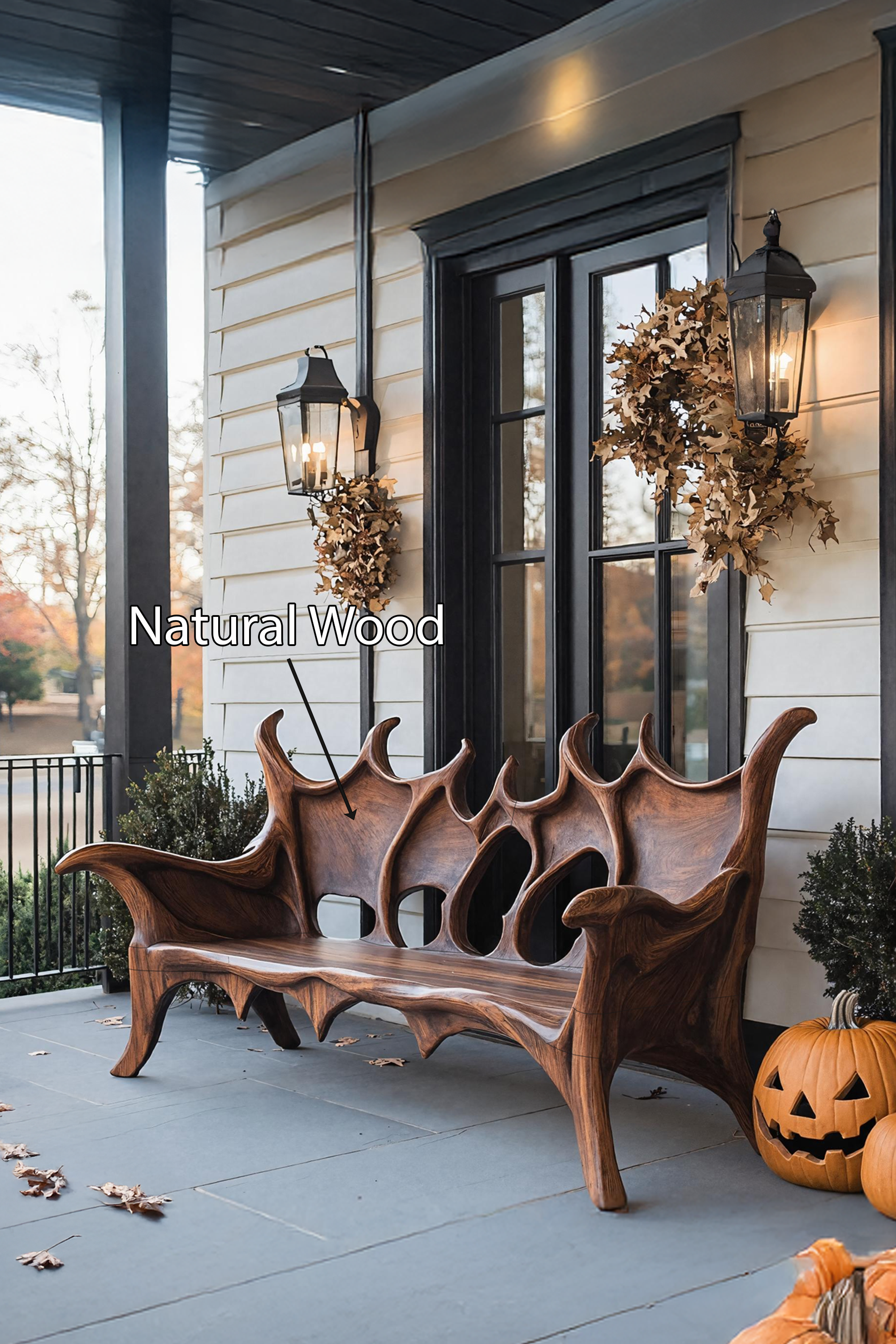Farmhouse Live Edge Outdoor Bench For Patio And Garden Decor SILDTTNHOB005