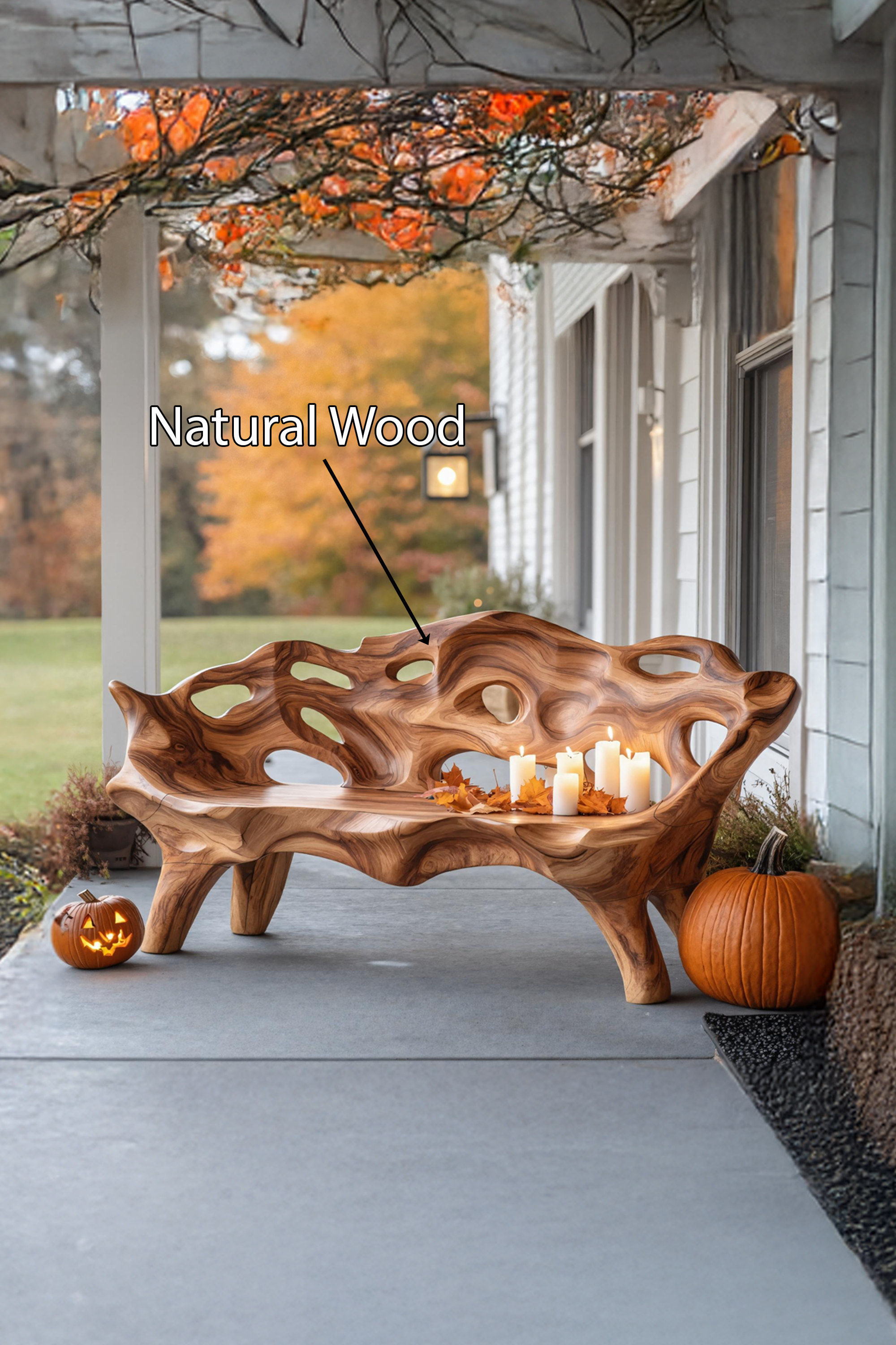 Rustic Live Edge Outdoor Bench For Patio And Outdoor Furniture SILDTTNHOB022