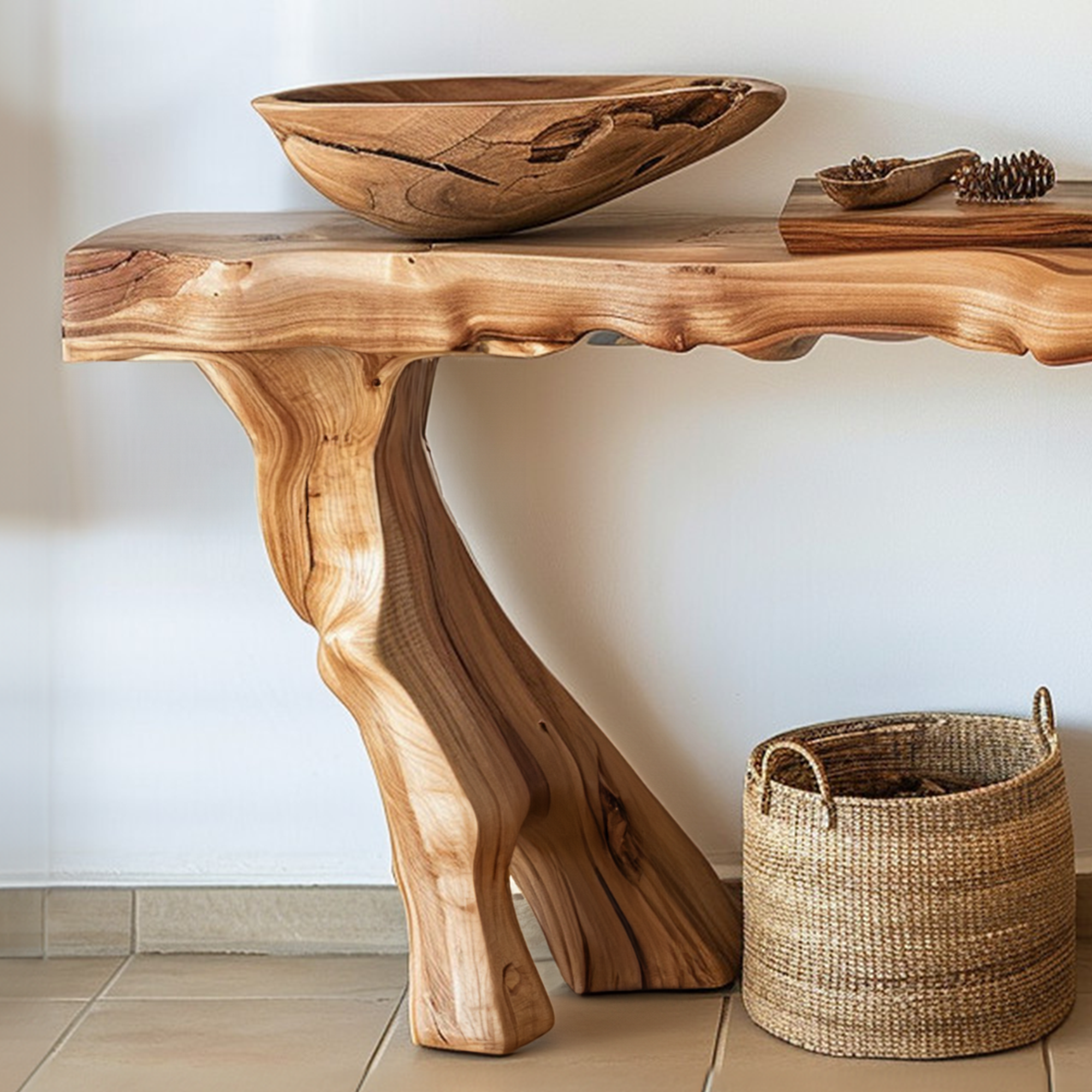 Narrow Live Edge Side Table SINLCS017