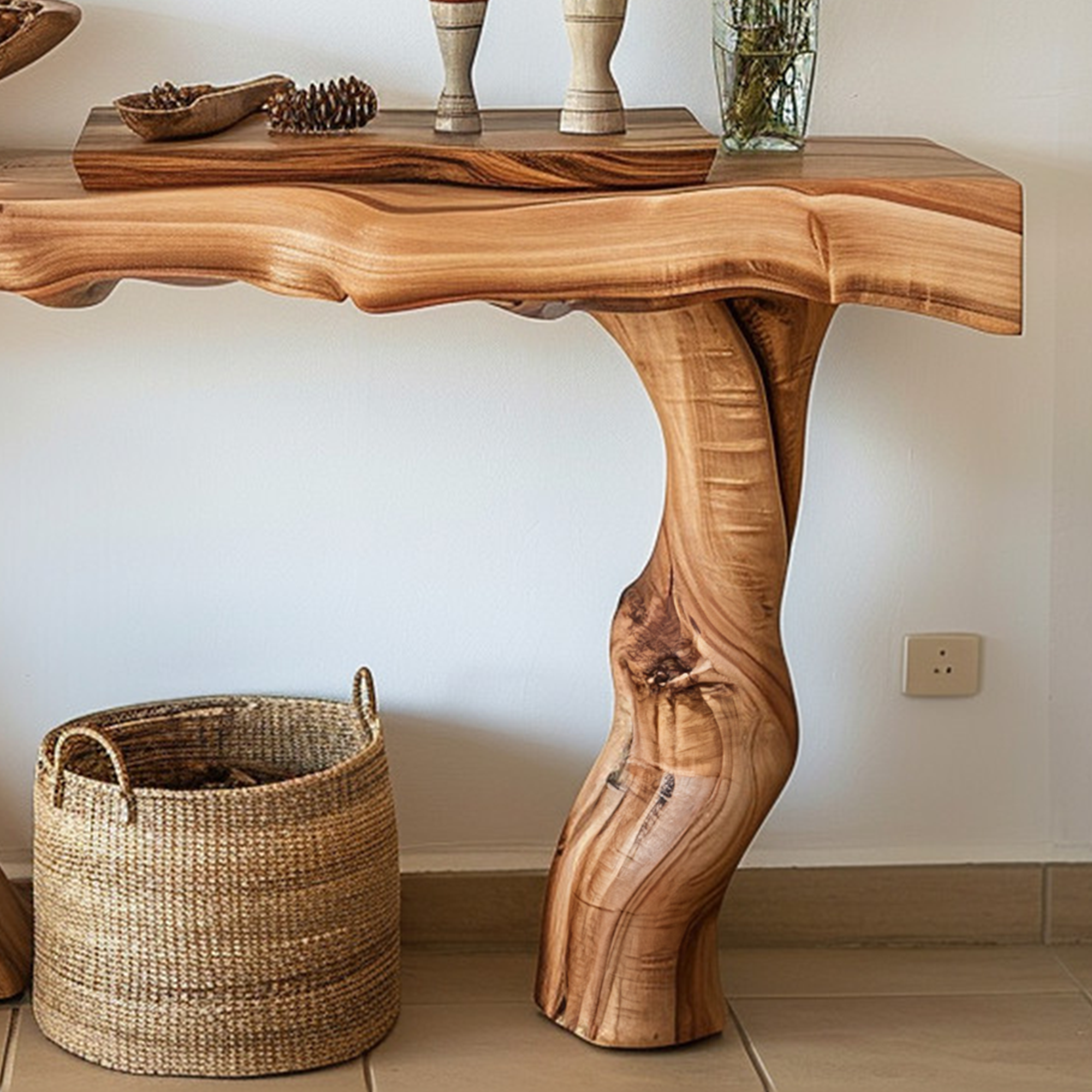 Narrow Live Edge Side Table SINLCS017