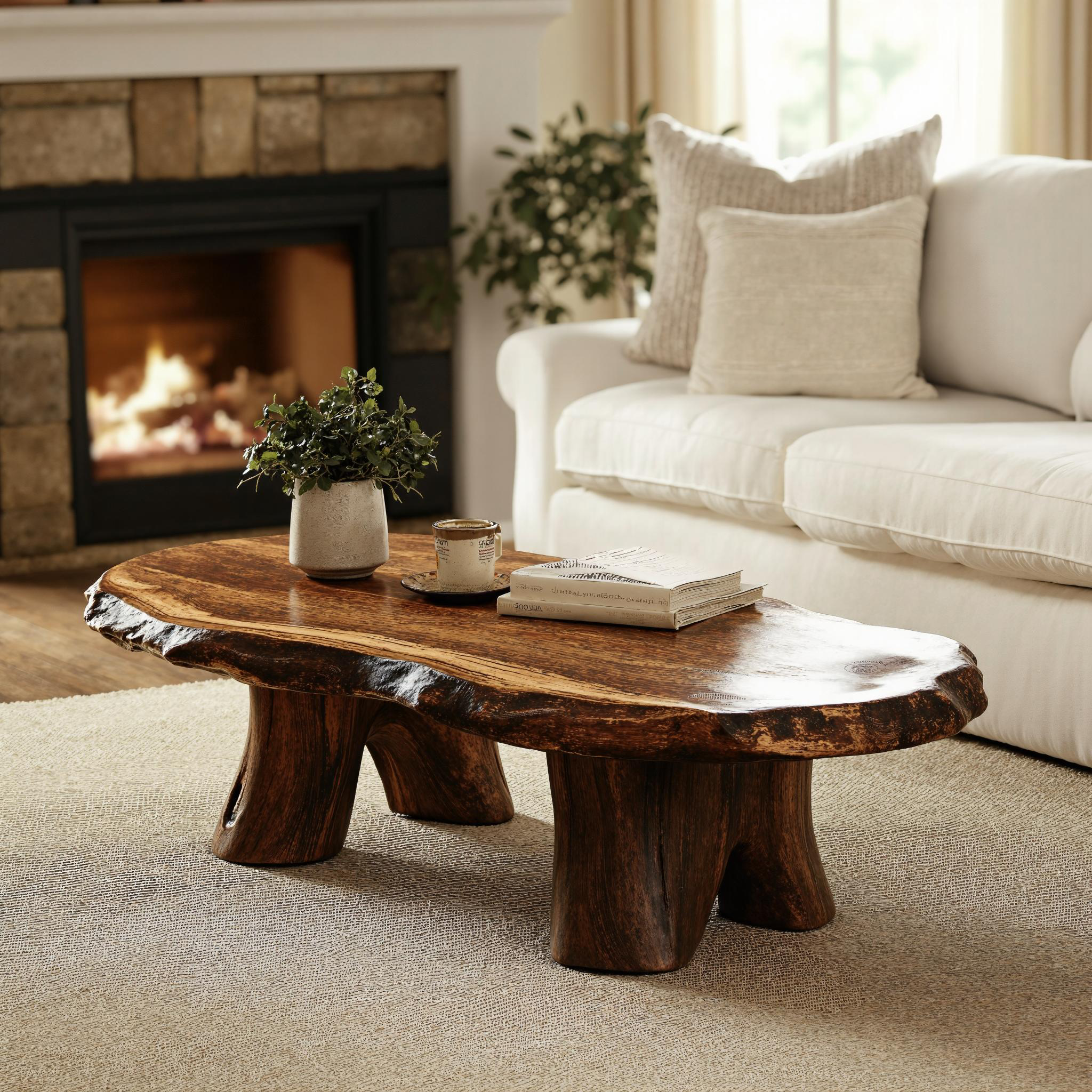 Rustic Wood Coffee Table For Living Room Decor SILDTCF088