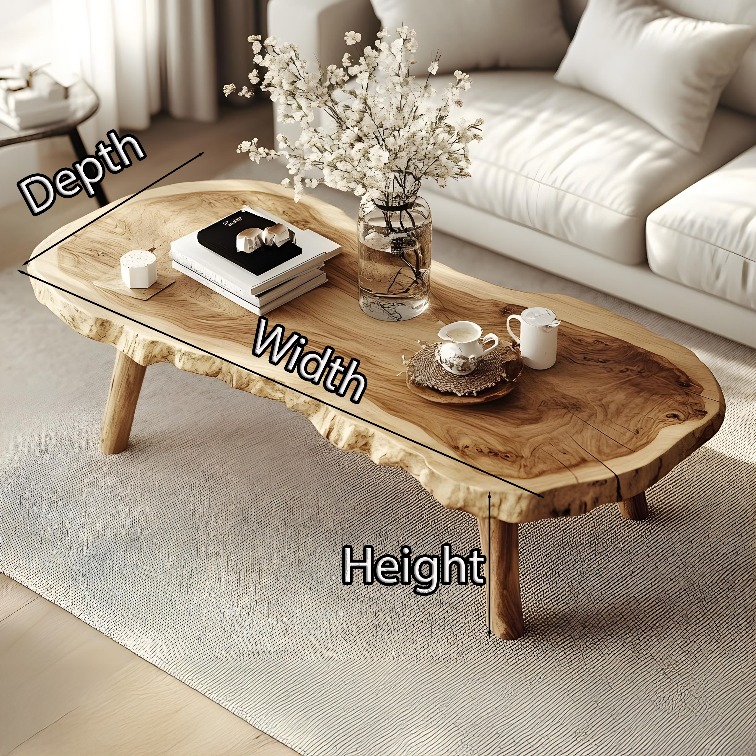 Vintage Inspired Natural Wood Coffee Table For Relaxing Living Room SILDTCF127