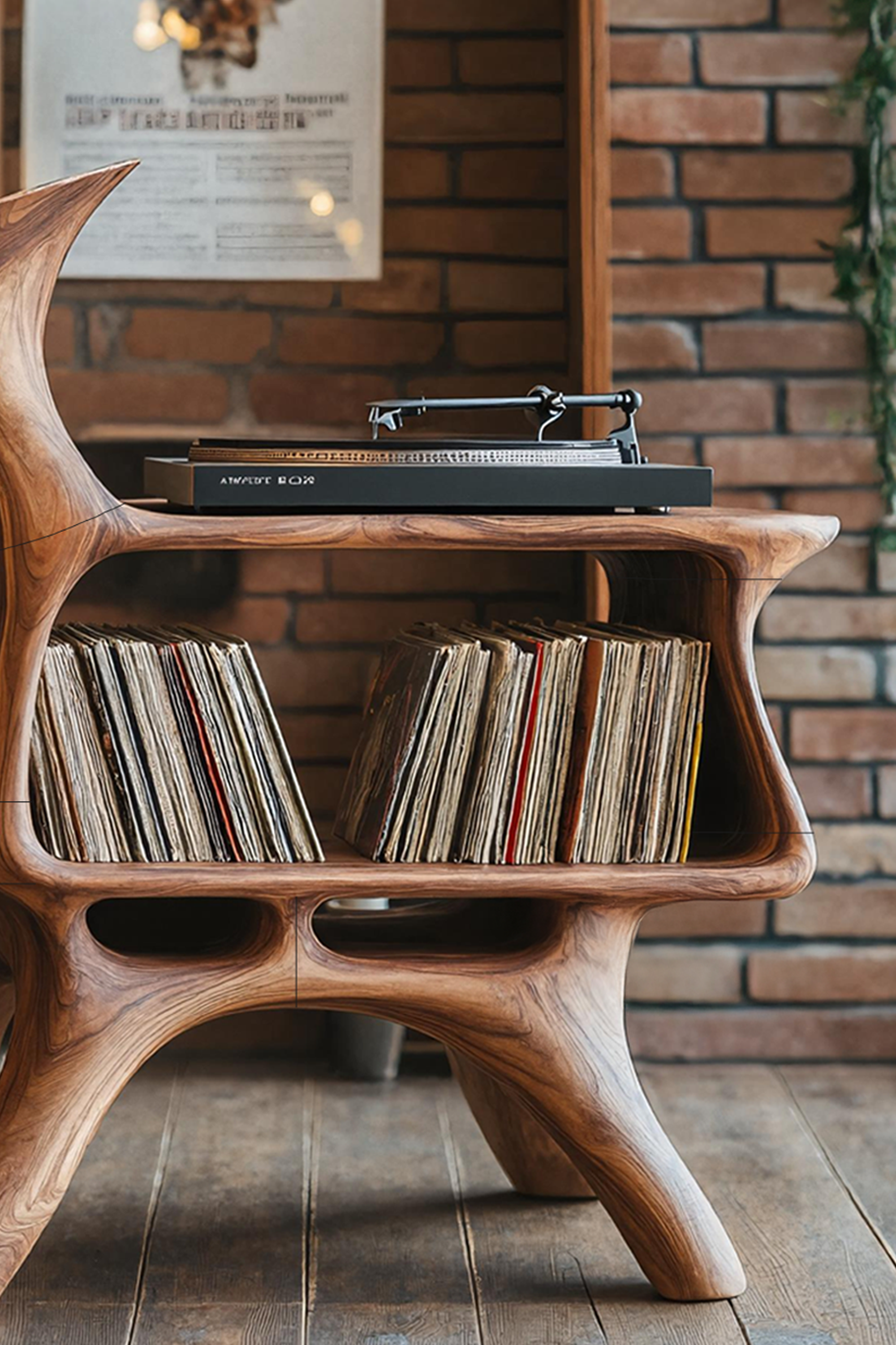 Handcrafted Vinyl Storage Unit For Livingroom Style SILDTTRRPT011
