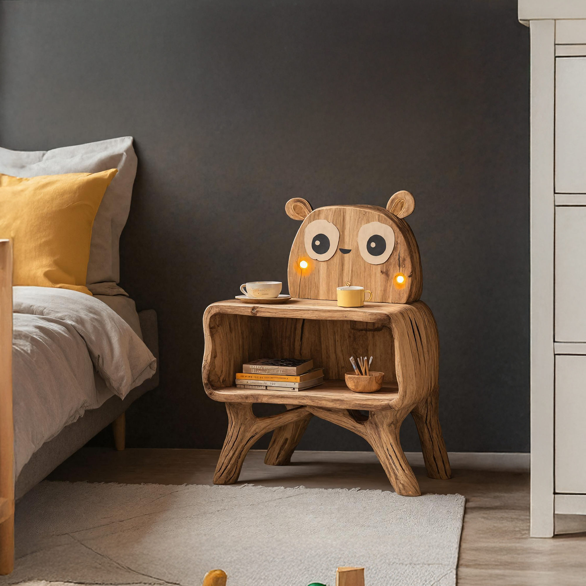 Mid Century Wooden Nightstand For Bedroom Decor SILDTTRNS001