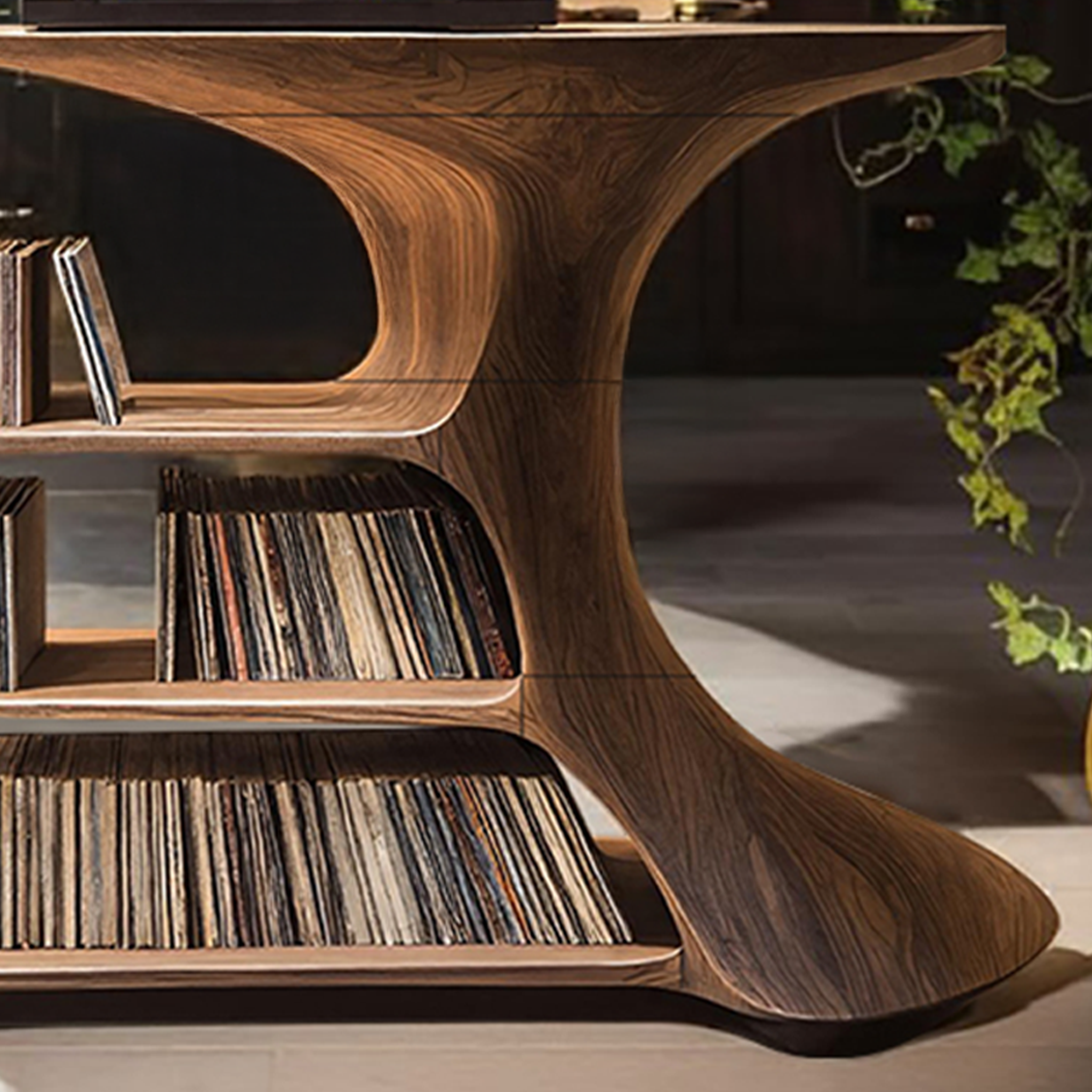Modern Wooden Live Edge Record Stand For Bedroom Halloween Ideas SILDTTRHRS004
