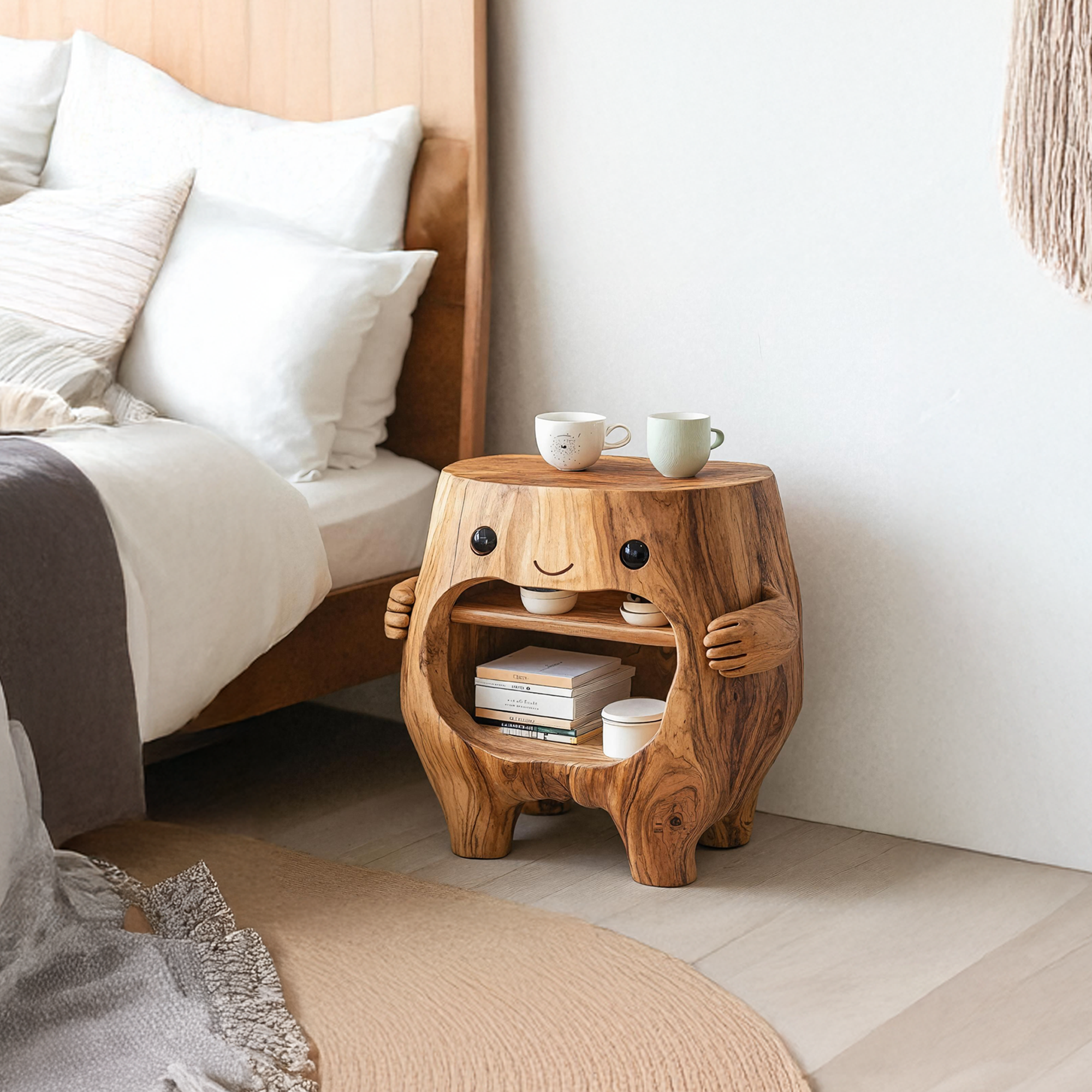 Handcrafted Wooden Nightstand For Bedroom Organization SILDTTRNS007