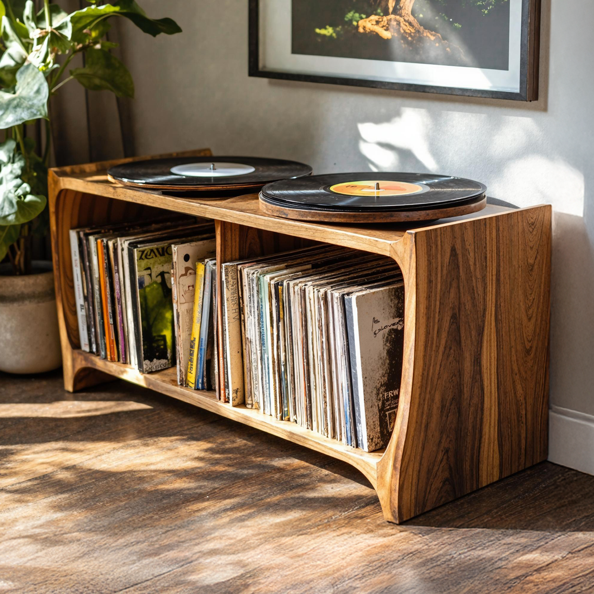 Mid-Century Record Player Stand For Living Room, Bedroom, Office, Hallway SILDTRPT006