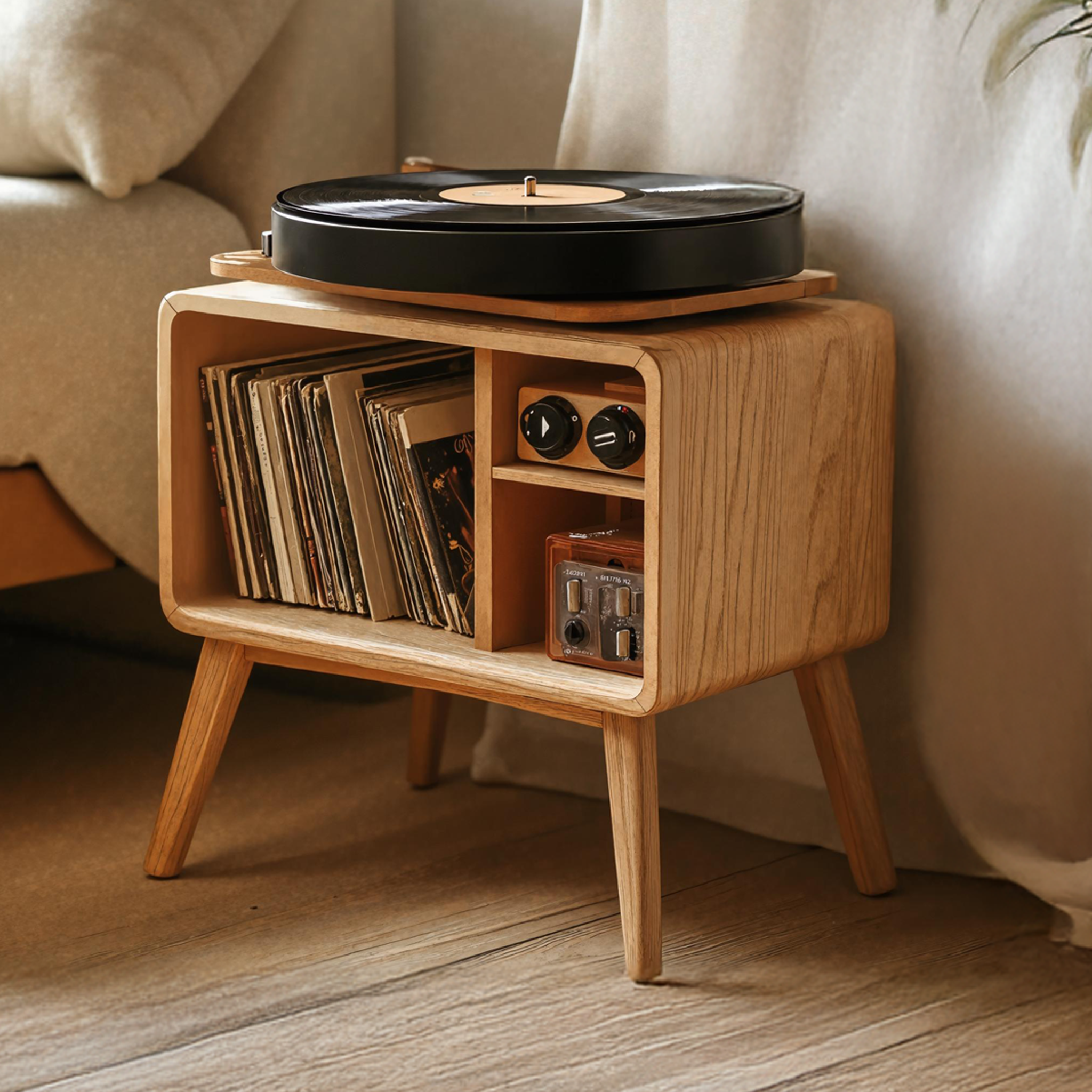 Classic Record Player Stand For Living Room, Bedroom, Office SILDTRPT012