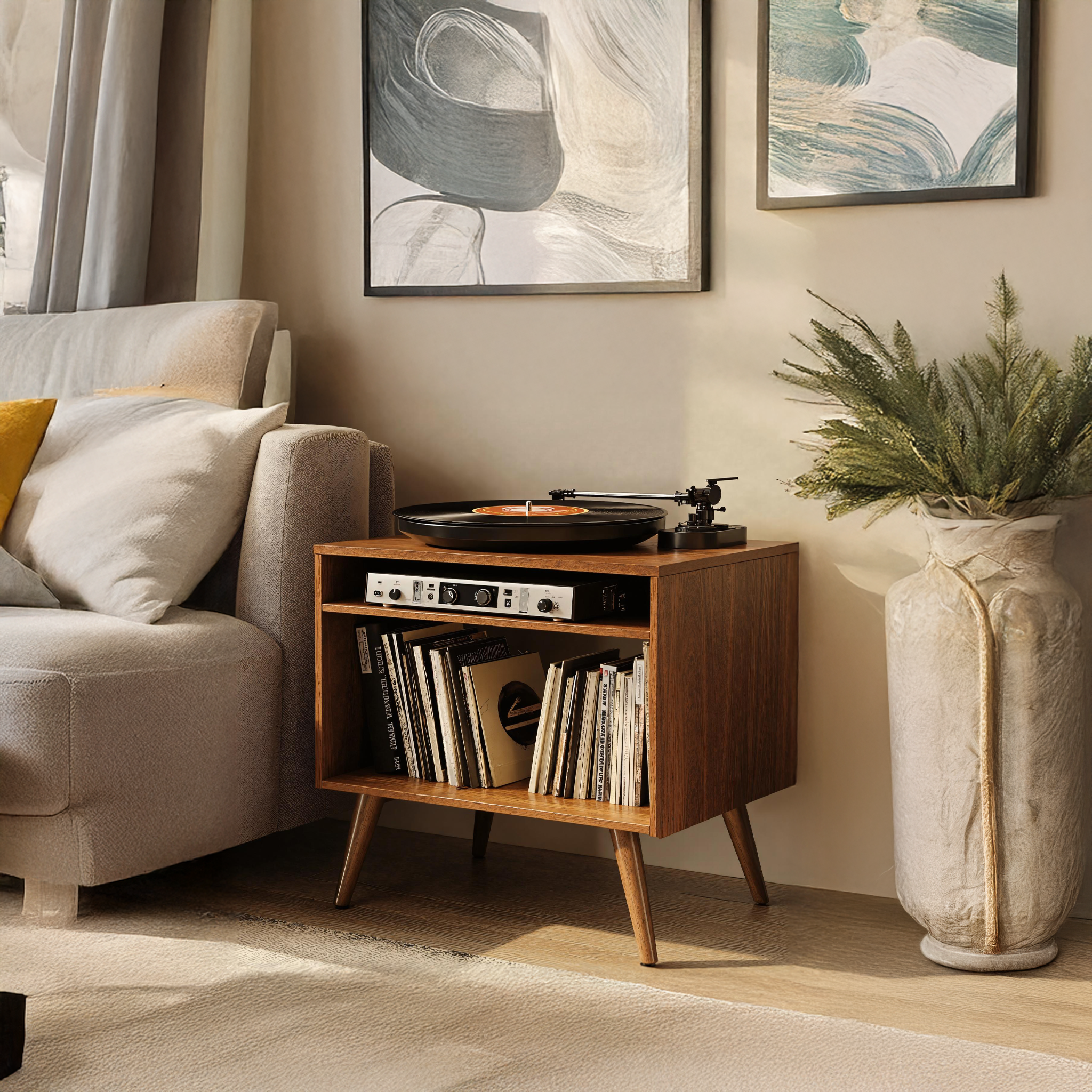 Spacious Record Player Stand For Living Room, Bedroom, Office SILDTRPT010