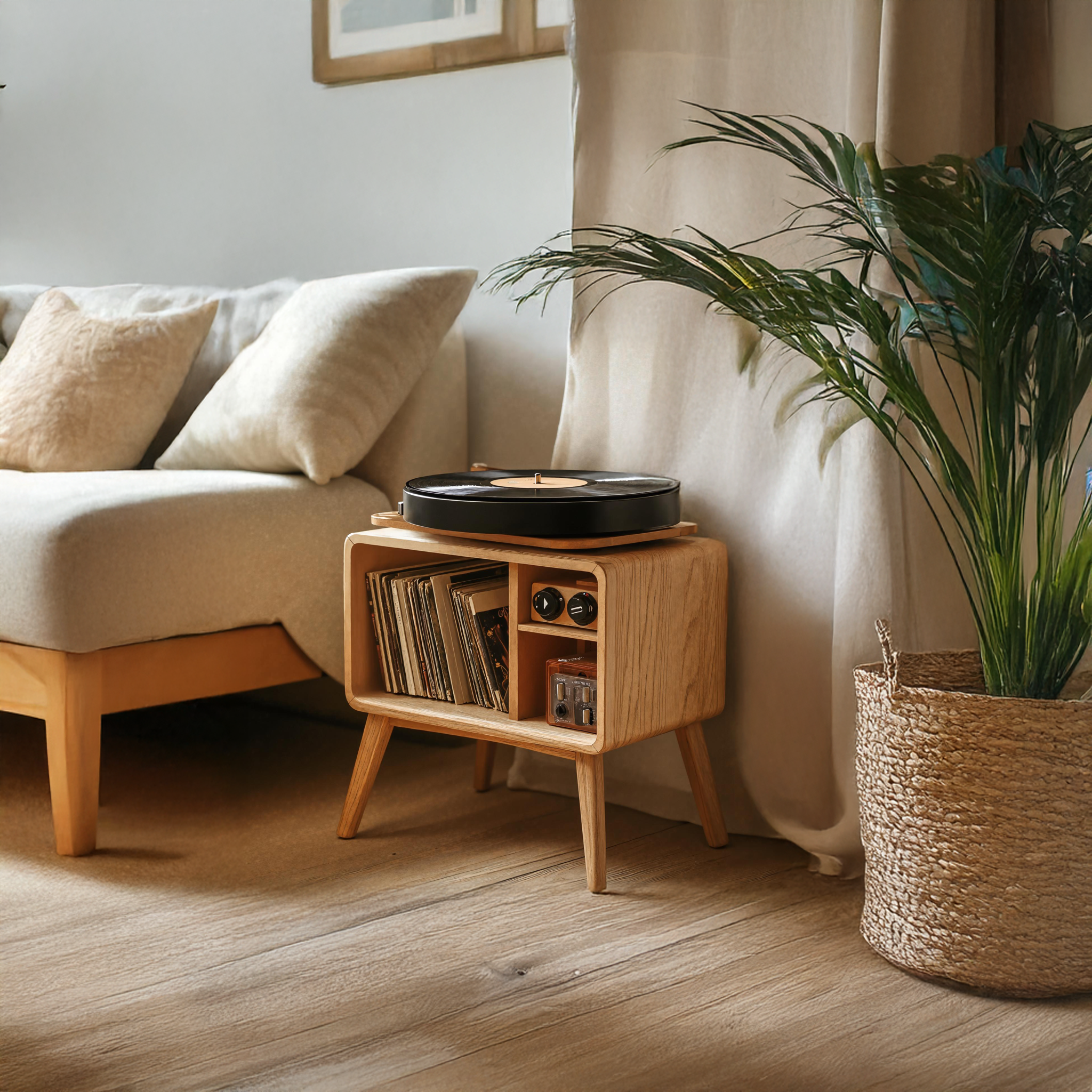 Classic Record Player Stand For Living Room, Bedroom, Office SILDTRPT012