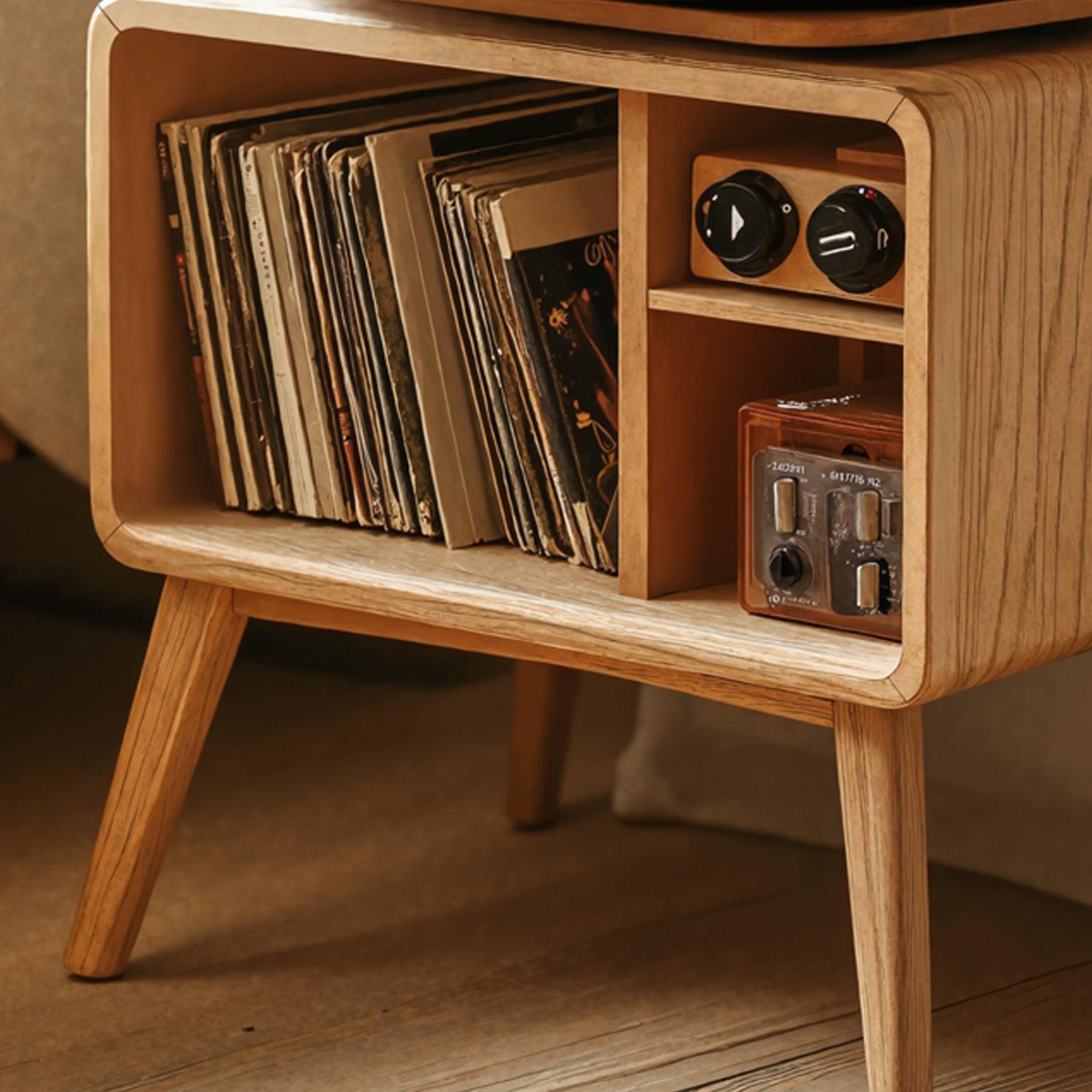 Classic Record Player Stand For Living Room, Bedroom, Office SILDTRPT012