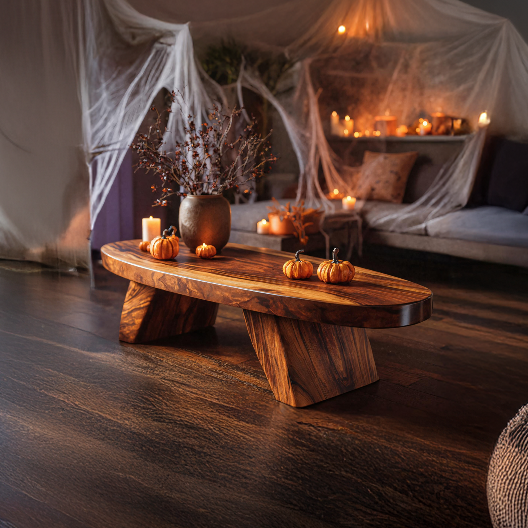 Mid Century Live Edge Coffee Table Entryway Design Spooky Vibe SILDTTNHCF015