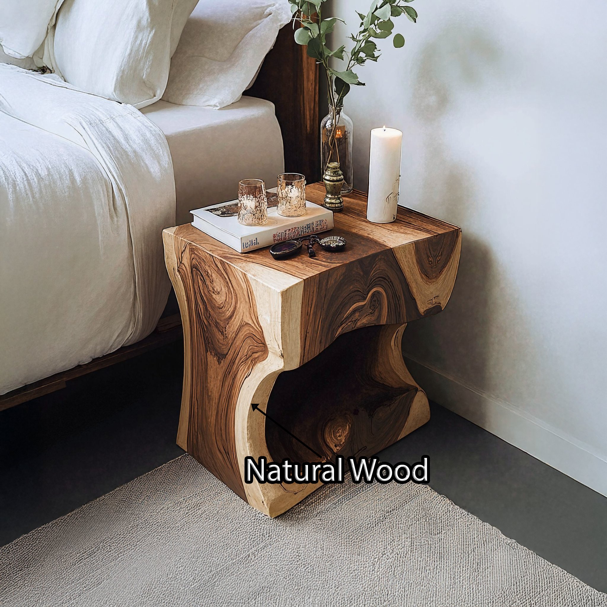 Live Edge End Table Rustic End Table SILDTEN083