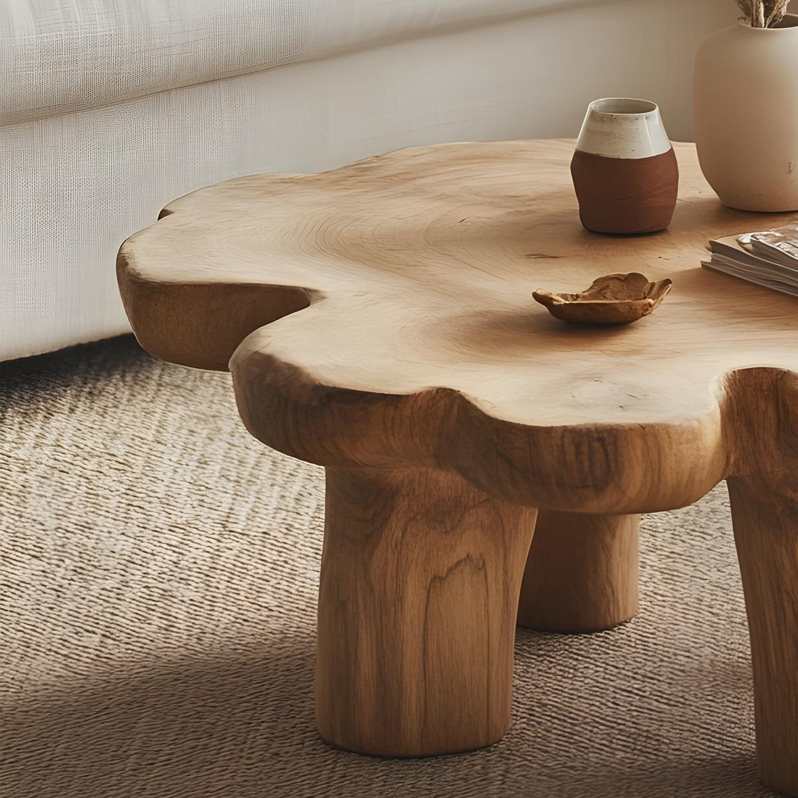 Timeless Vintage Natural Wood Coffee Table For Modern Living Rooms SILDTCF121