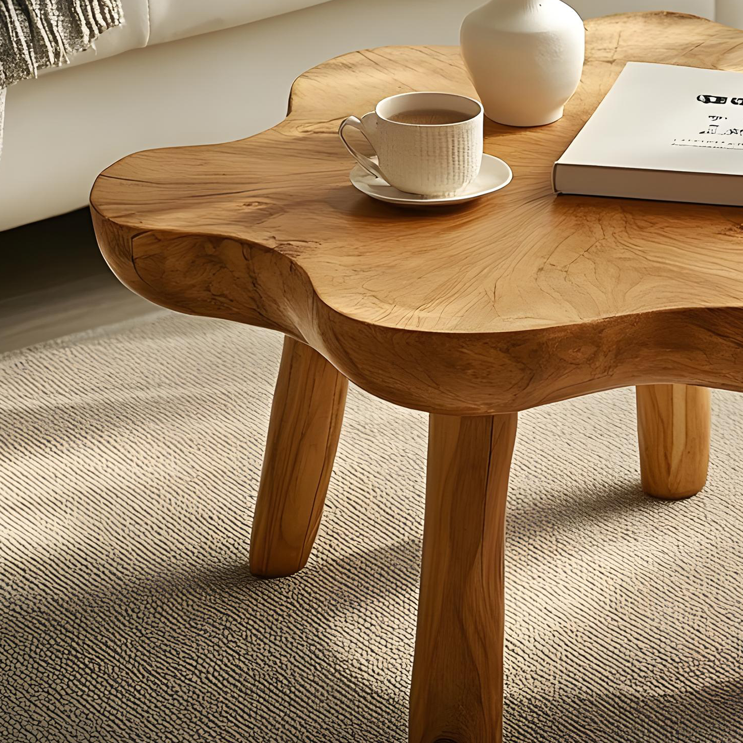 Vintage Coffee Table With Natural Wood Design For Cozy Living Spaces SILDTCF124